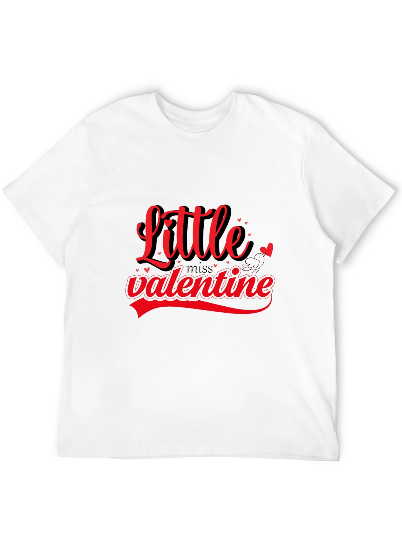 Little Miss Valentine Black T-Shirt