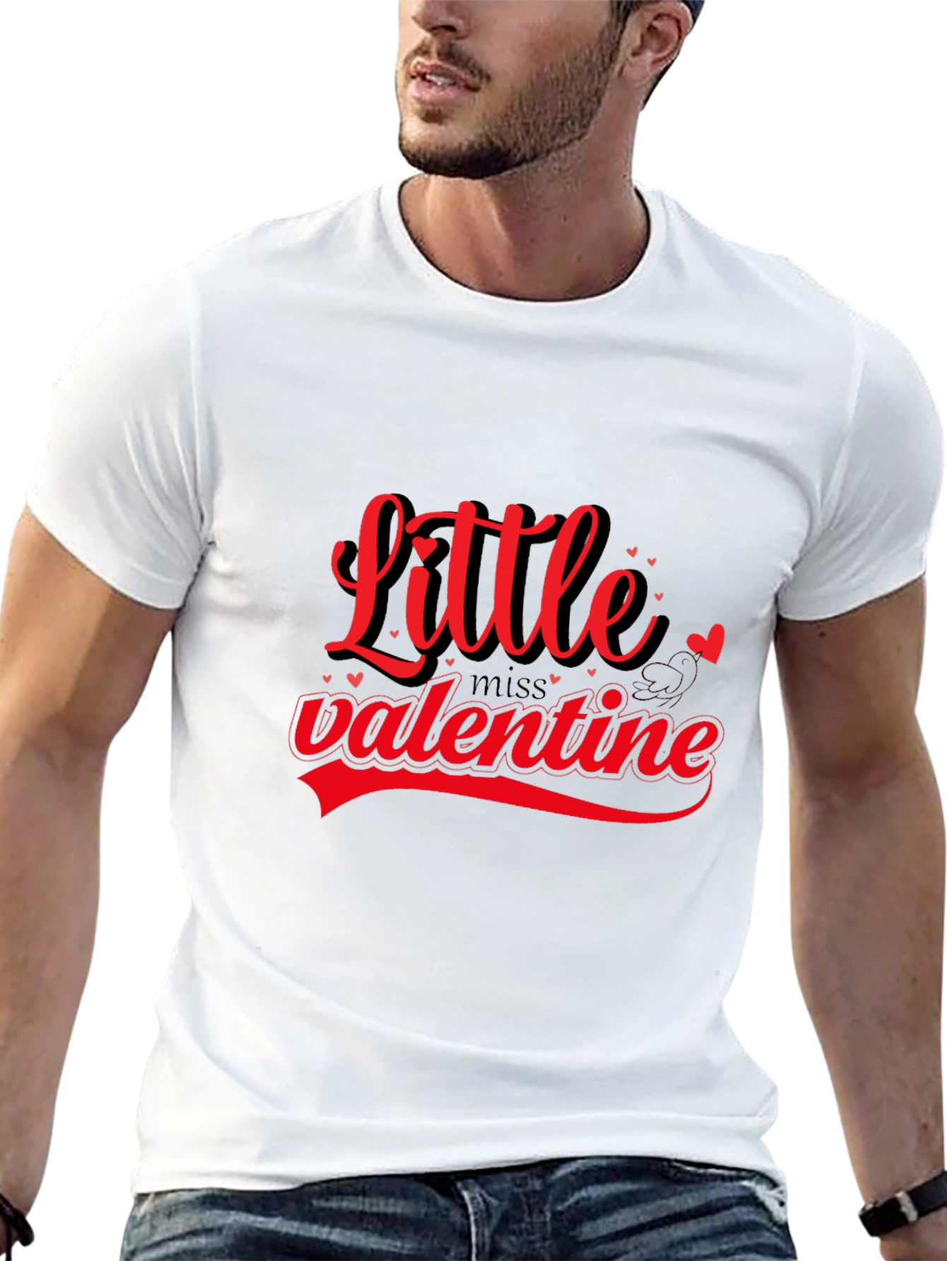 Little Miss Valentine Black T-Shirt