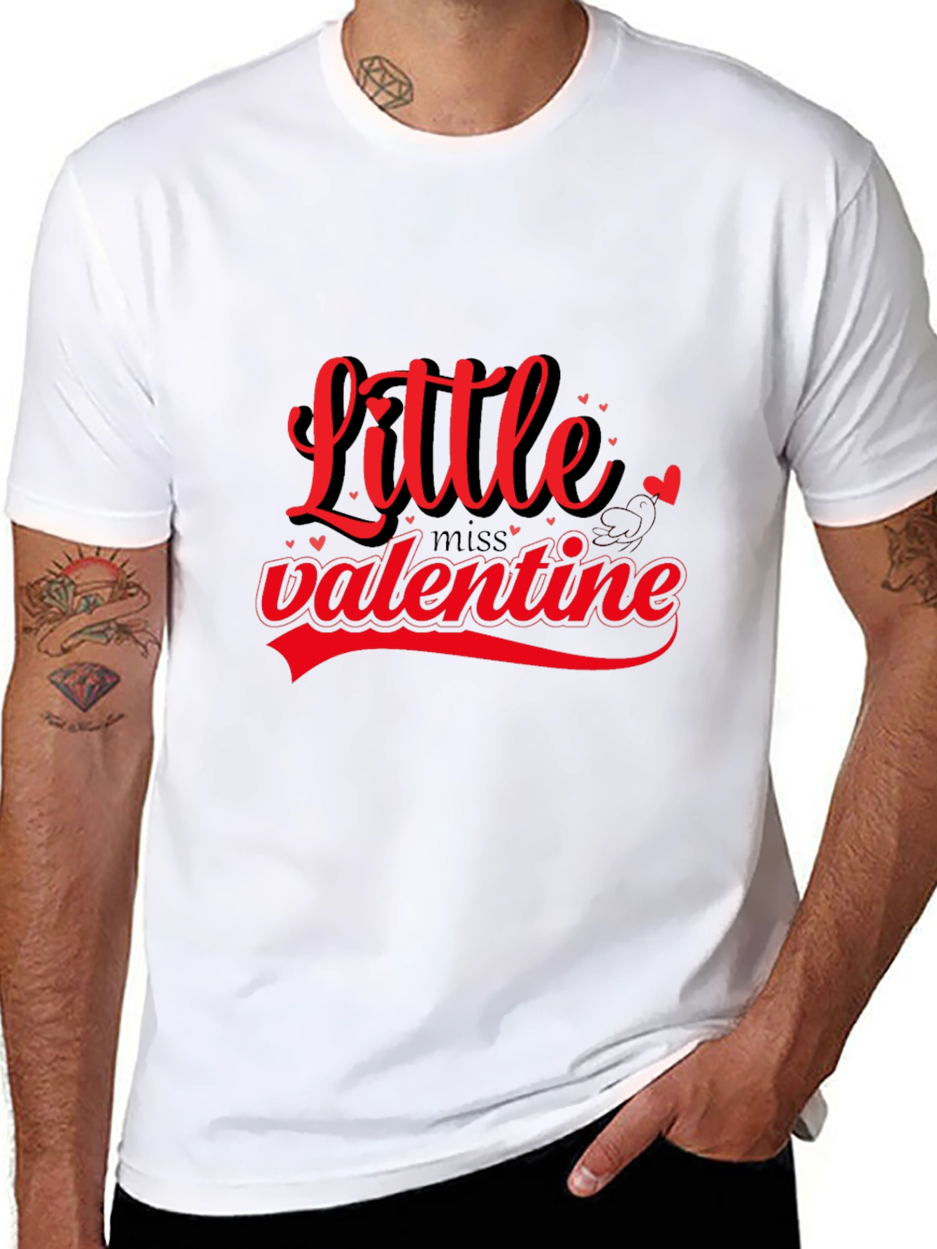 Little Miss Valentine Black T-Shirt