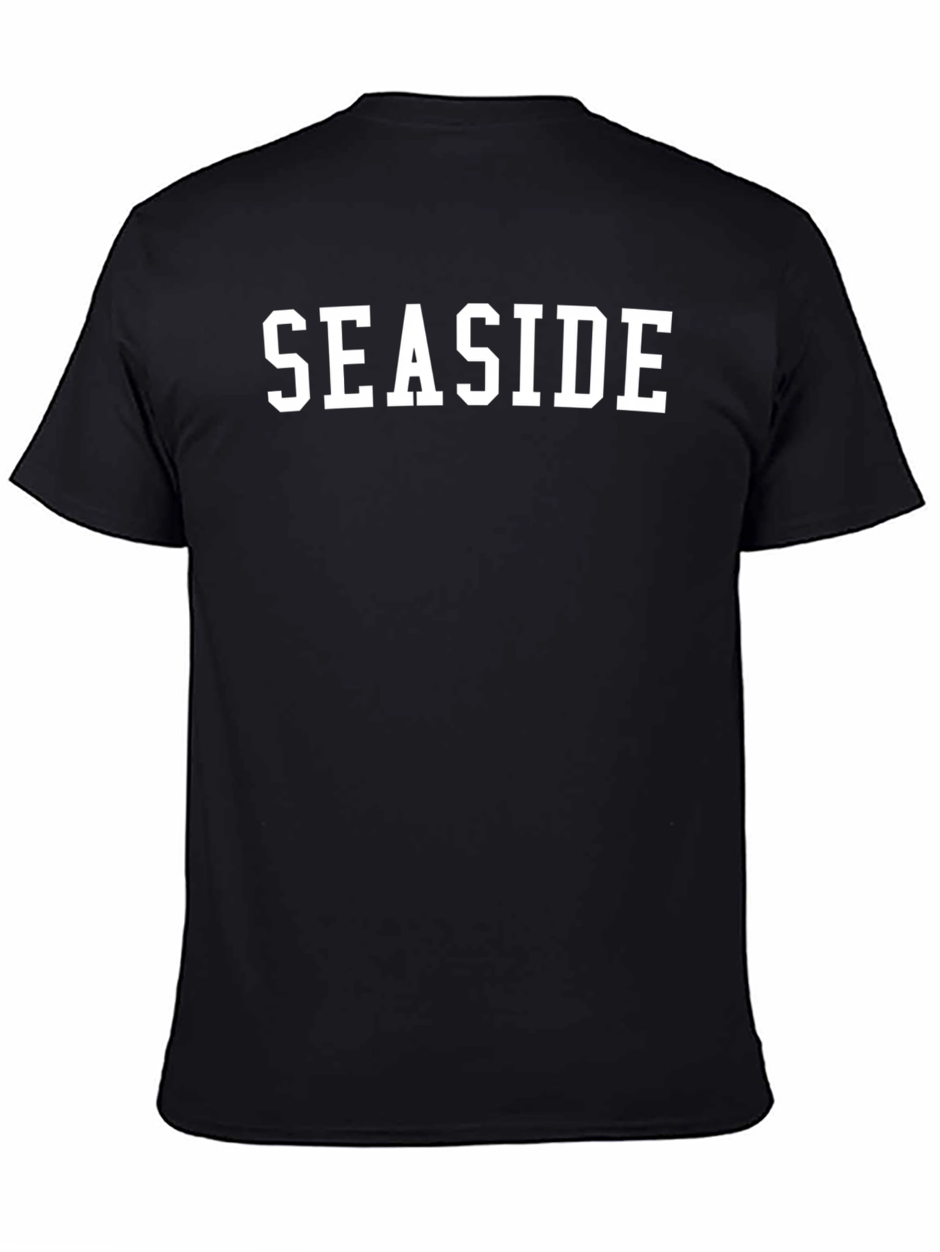 Seaside Graphic Tee - Mens Black Cotton T-Shirt