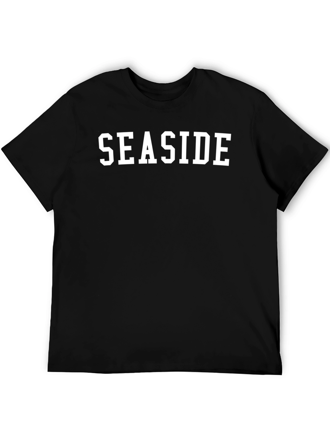 Seaside Graphic Tee - Mens Black Cotton T-Shirt