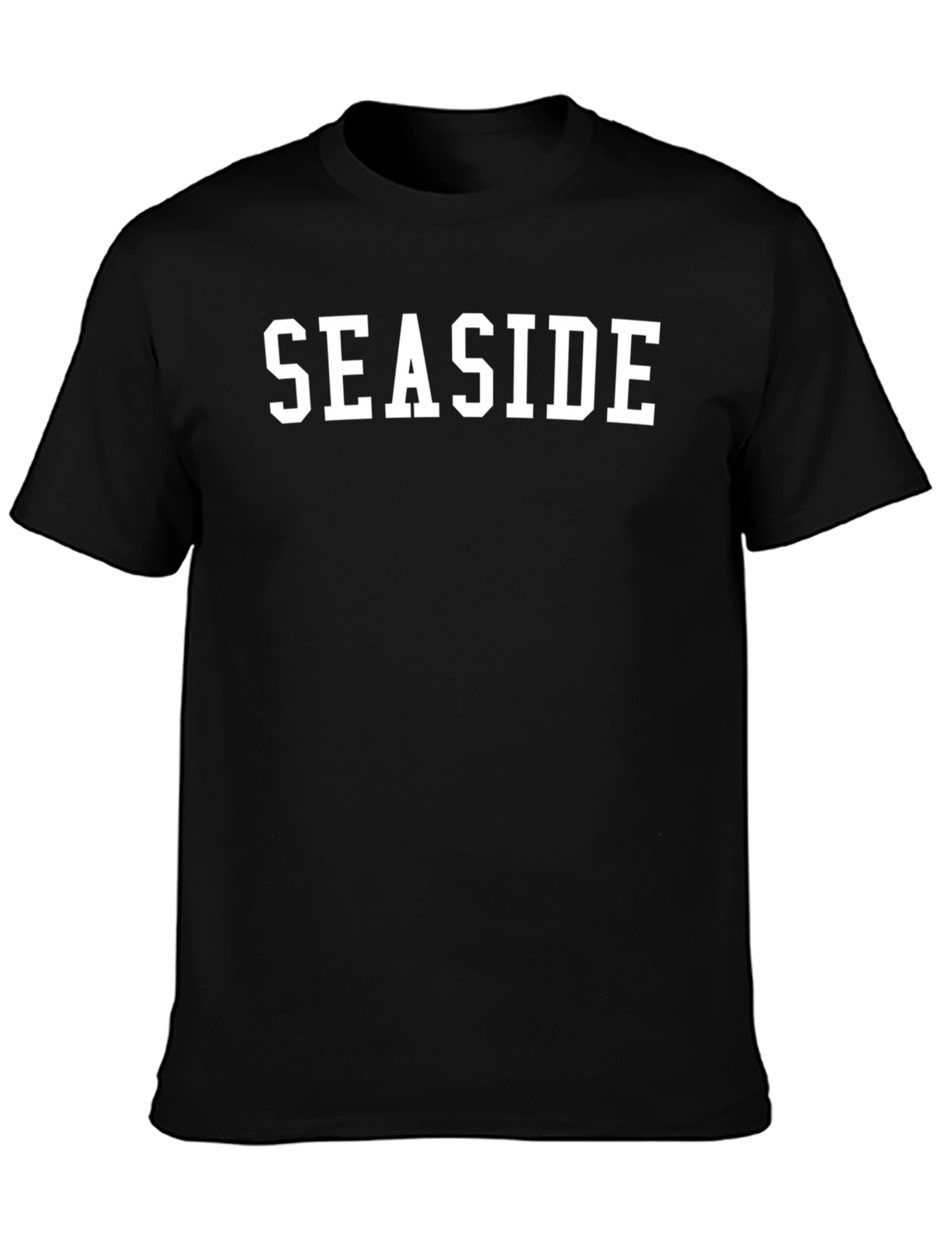 Seaside Graphic Tee - Mens Black Cotton T-Shirt