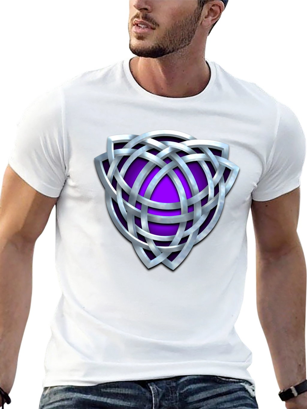 Celtic Knot Purple Shield Graphic T-Shirt