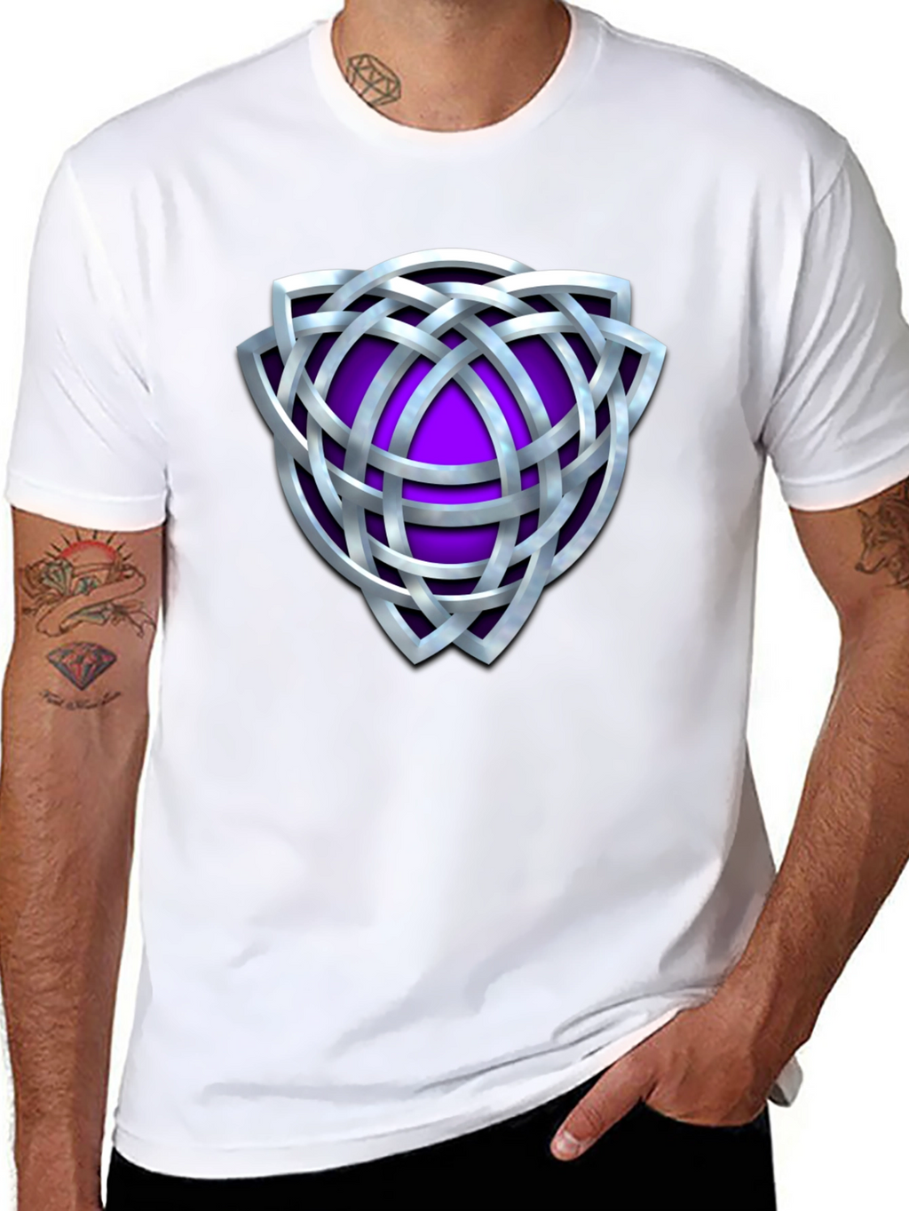 Celtic Knot Purple Shield Graphic T-Shirt