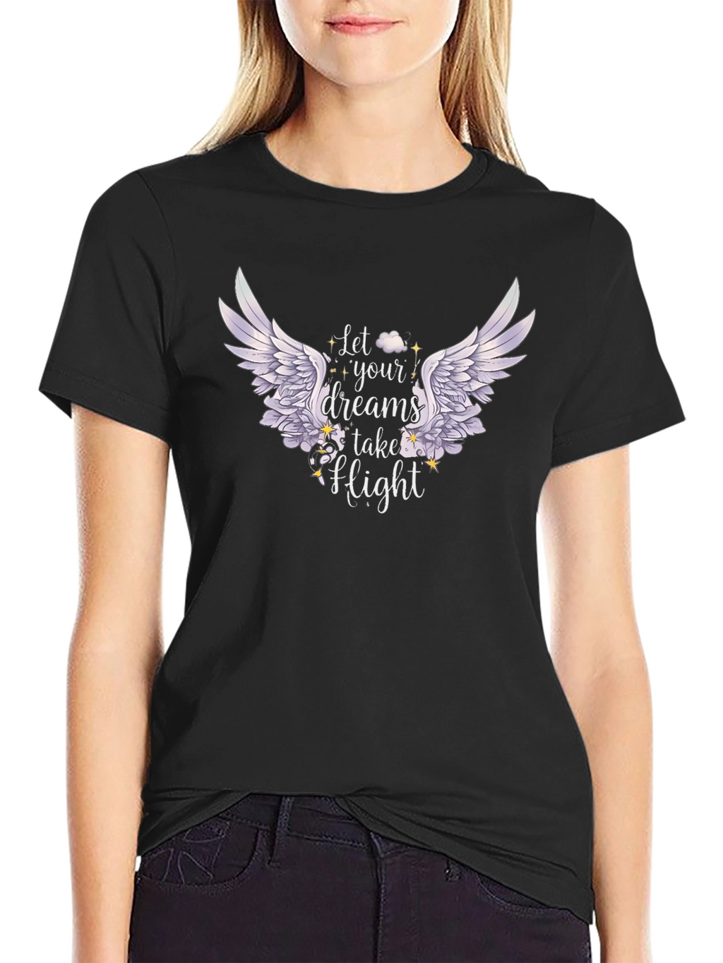 Dream Flight Black Graphic T-Shirt