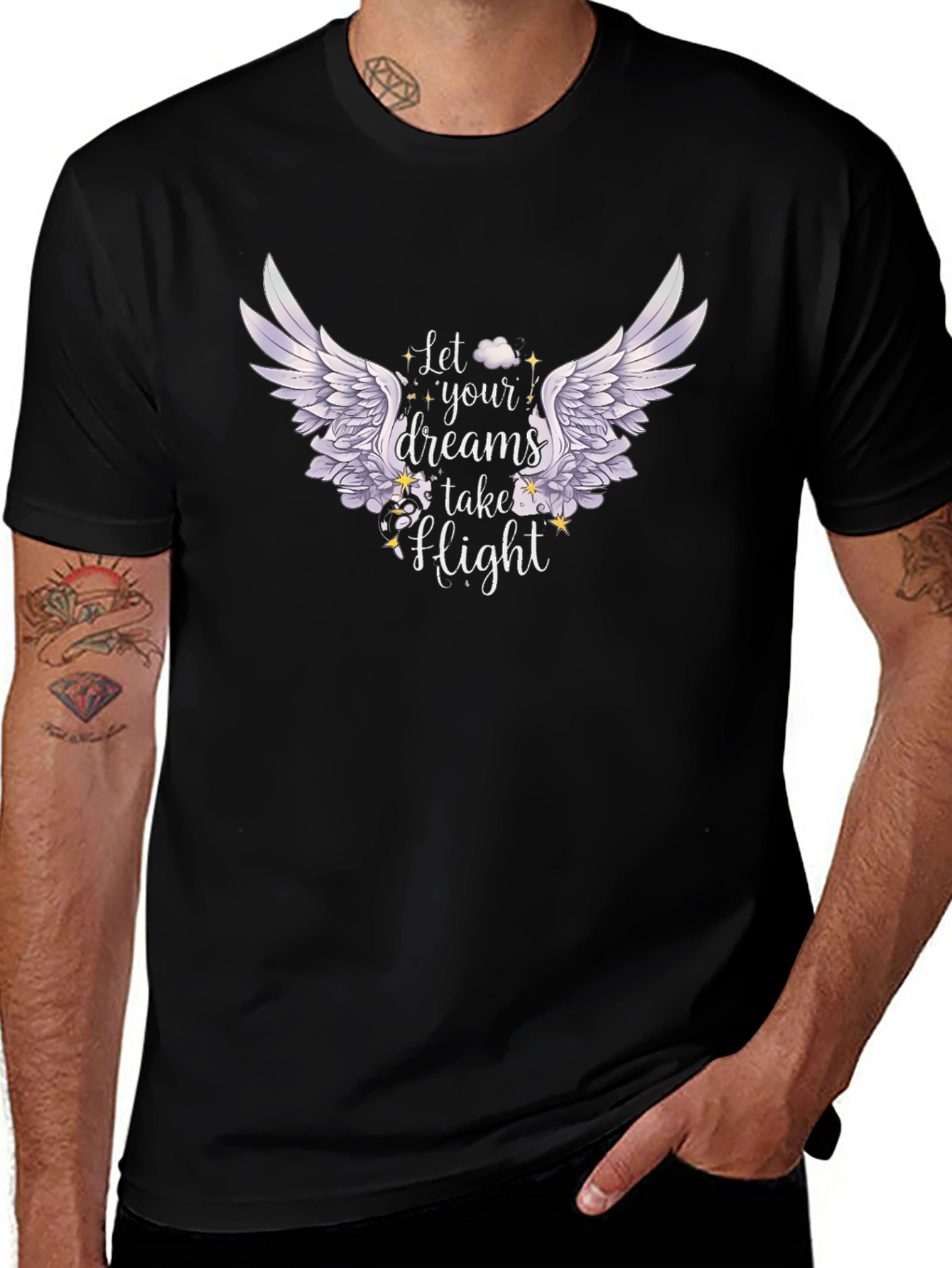 Dream Flight Black Graphic T-Shirt