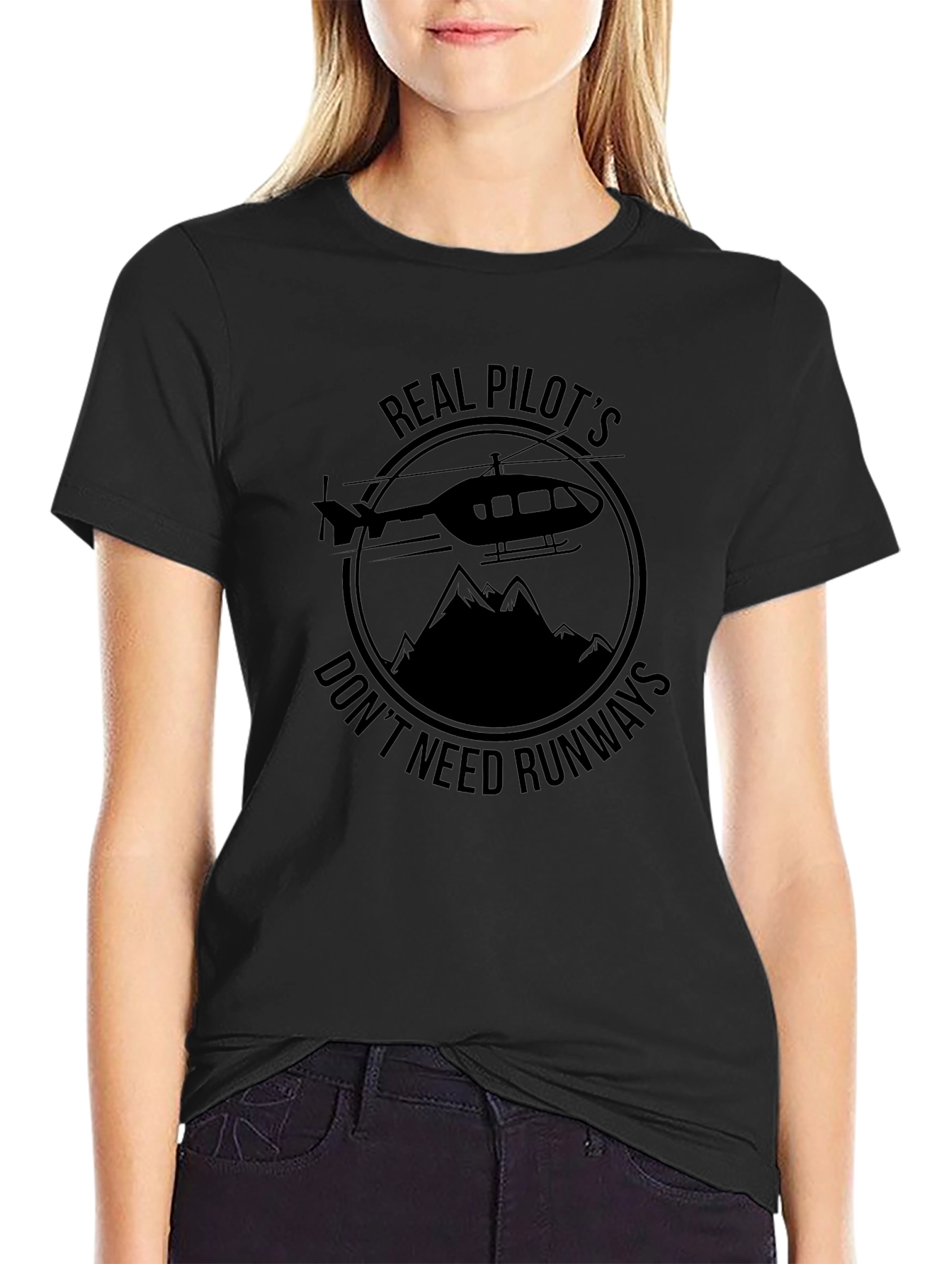 Real Pilots Helicopter Graphic Tee