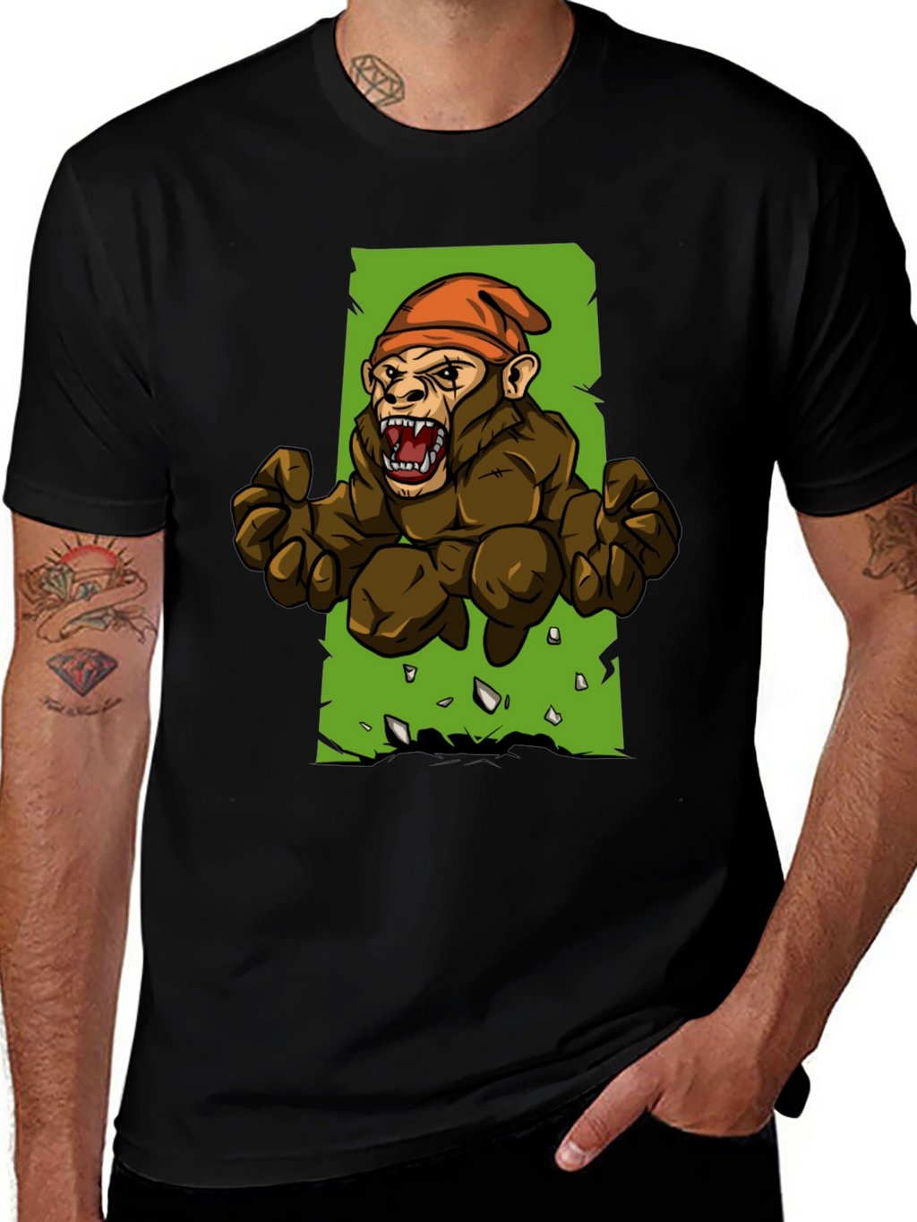 Angry Ape Graphic Tee - Black