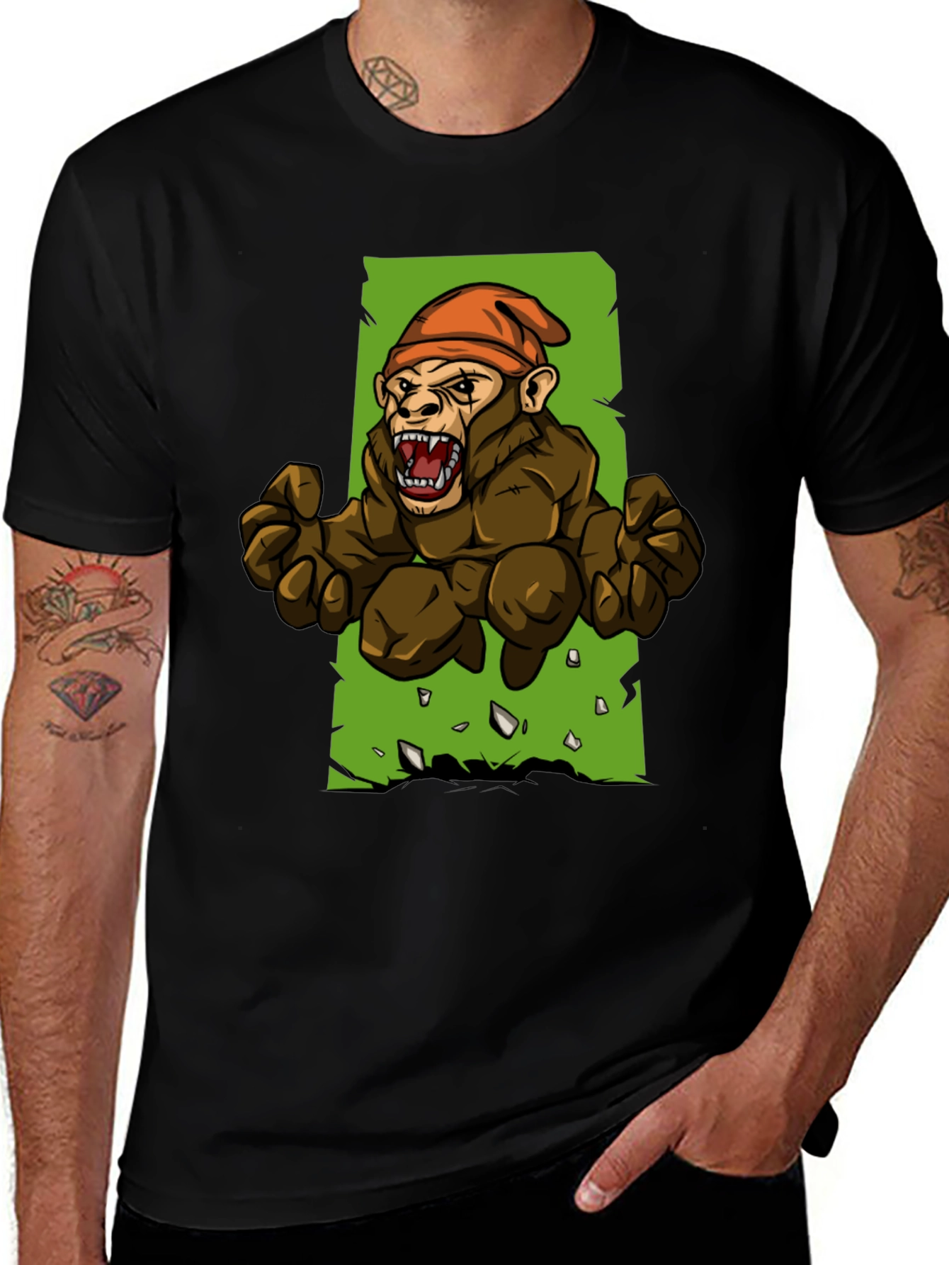 Angry Ape Graphic Tee - Black