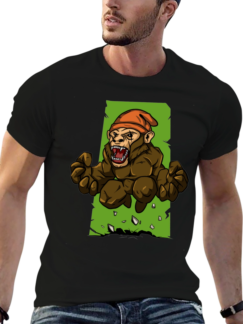 Angry Ape Graphic Tee - Black