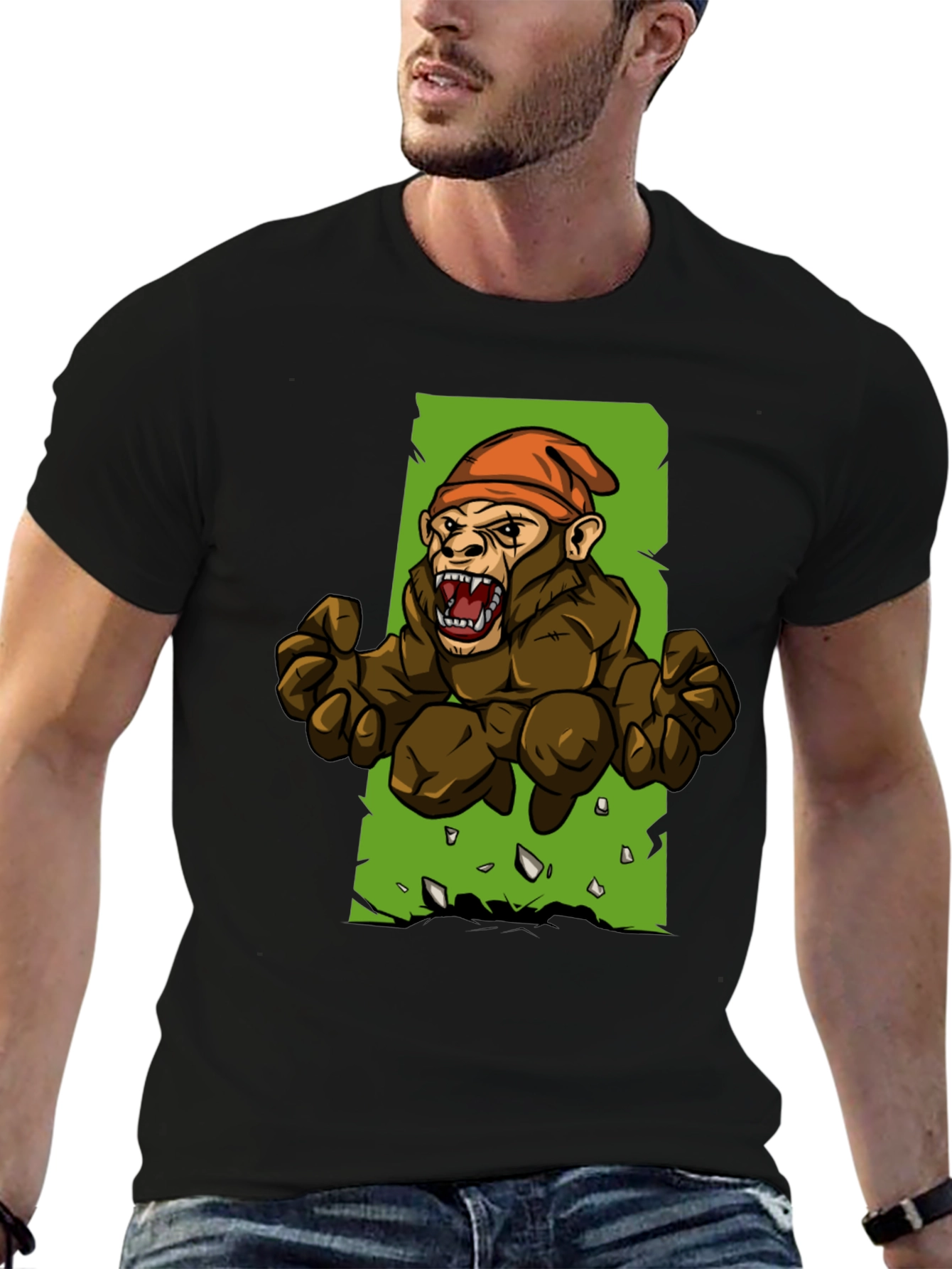 Angry Ape Graphic Tee - Black