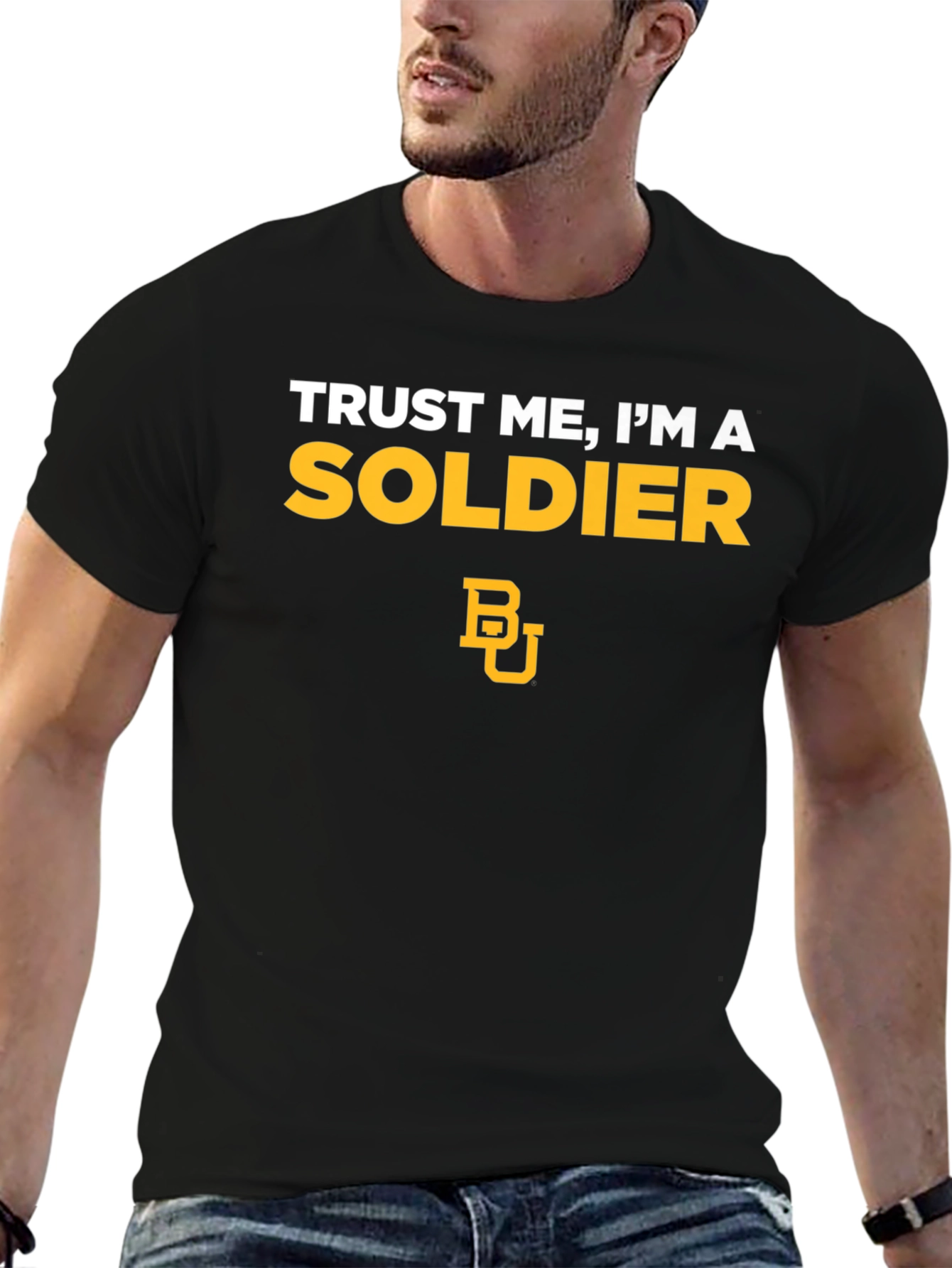 Trust Me Im A Soldier Black Graphic Tee