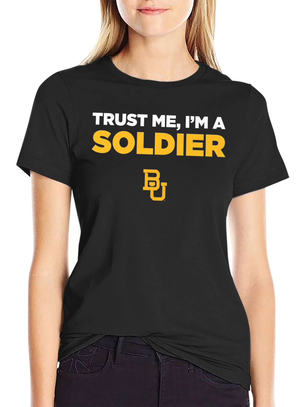 Trust Me Im A Soldier Black Graphic Tee