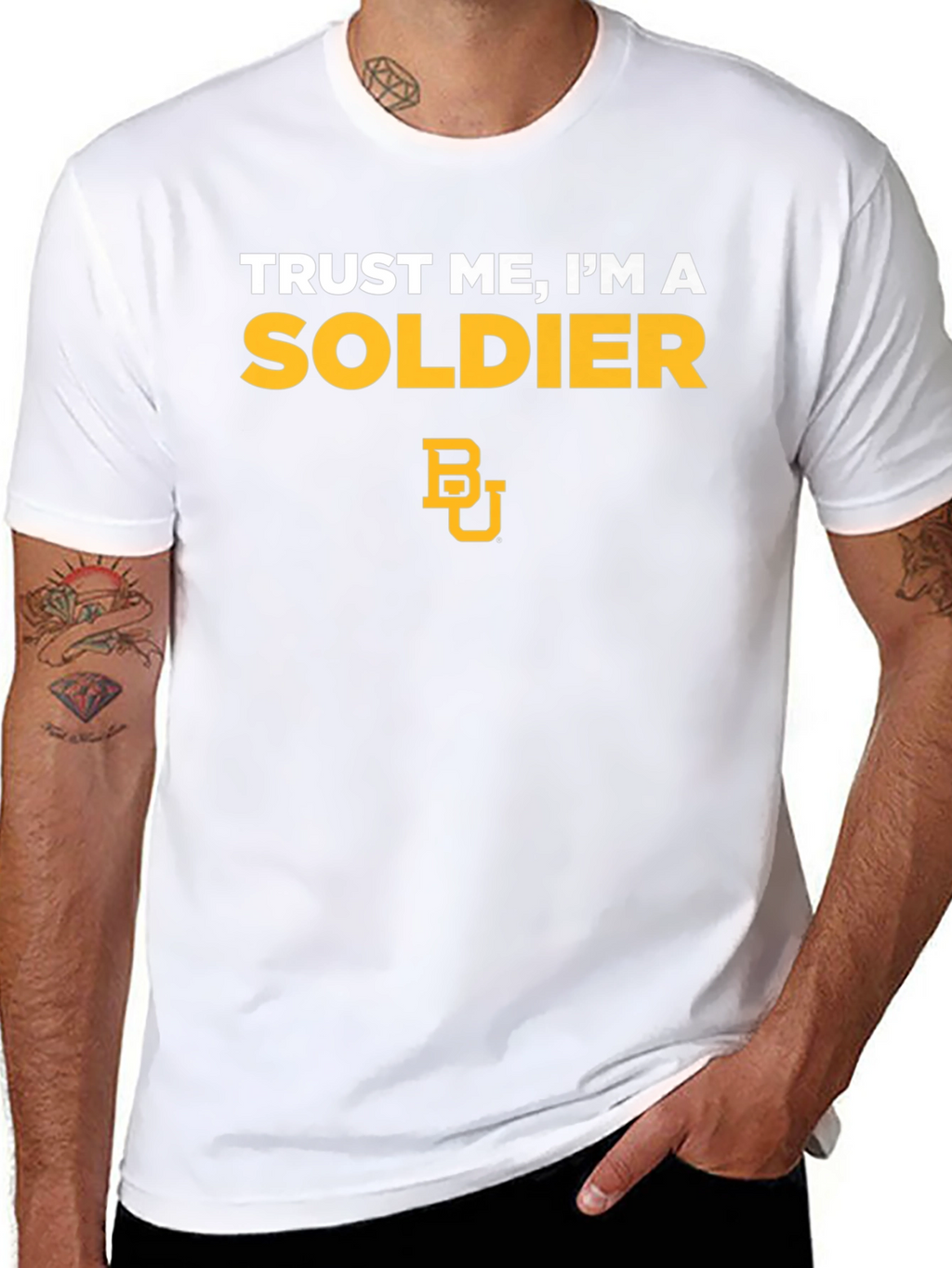 Trust Me Im A Soldier Black Graphic Tee