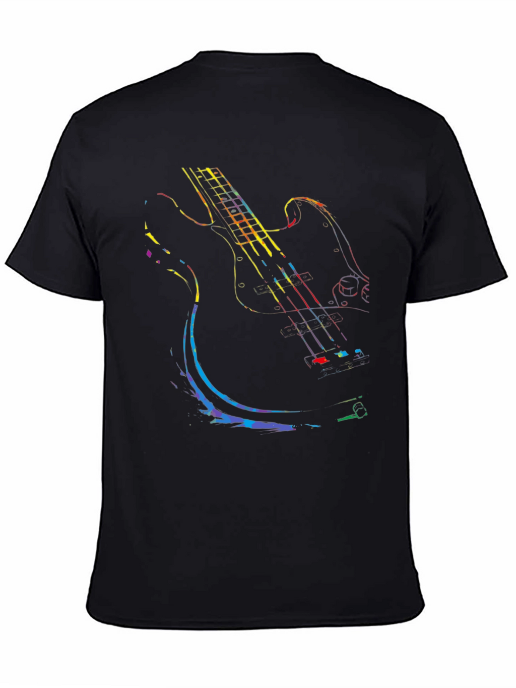Guitar Graphic Tee - Black Cotton Comfort