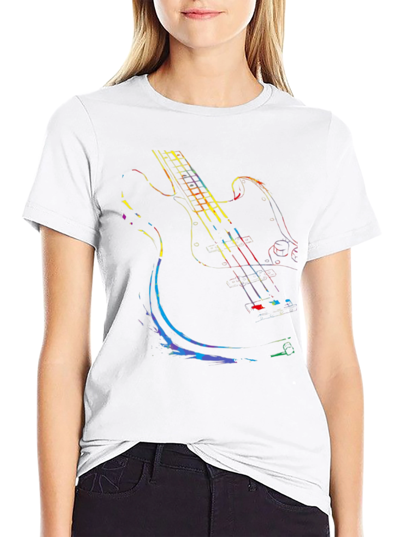 Guitar Graphic Tee - Black Cotton Comfort