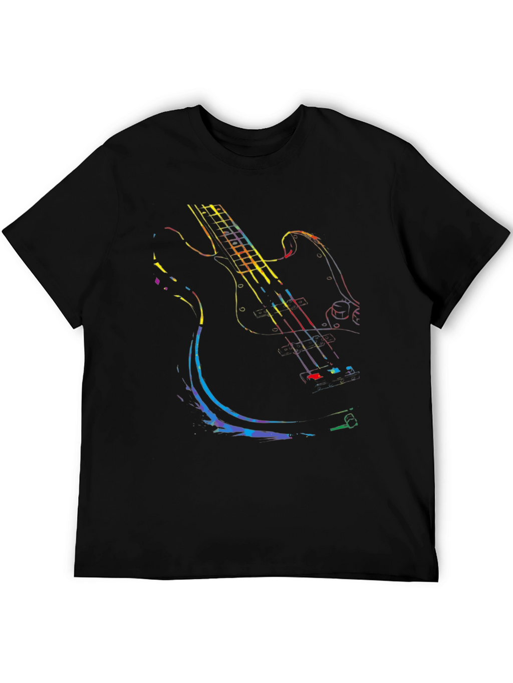 Guitar Graphic Tee - Black Cotton Comfort