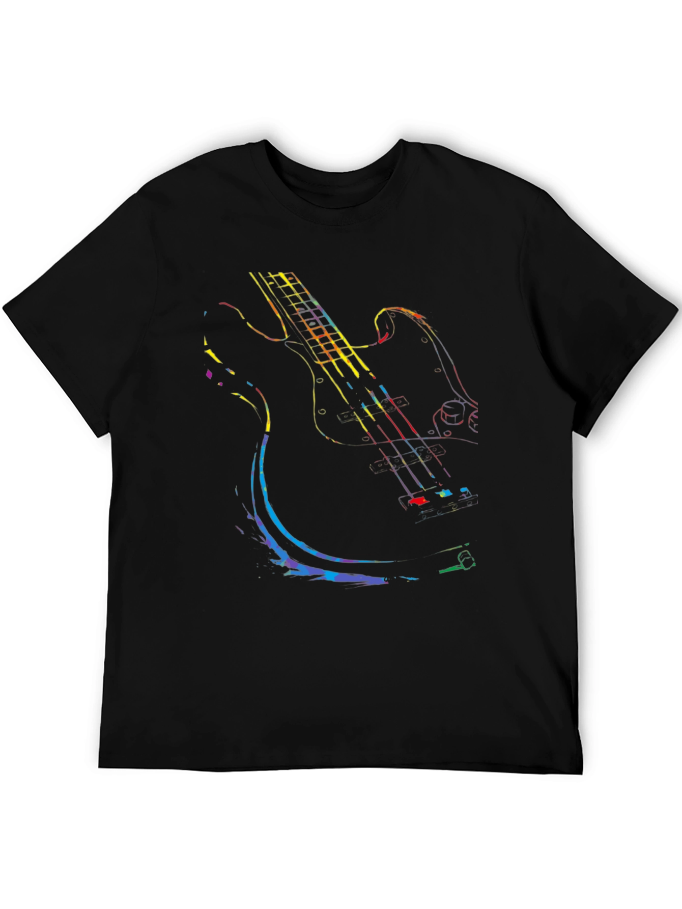 Guitar Graphic Tee - Black Cotton Comfort