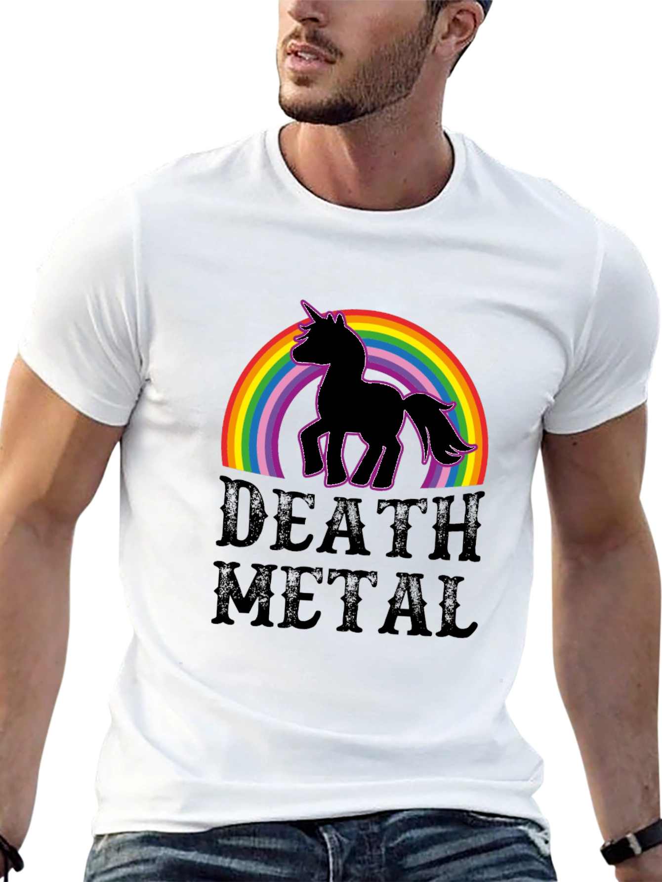 Death Metal Unicorn Rainbow T-Shirt