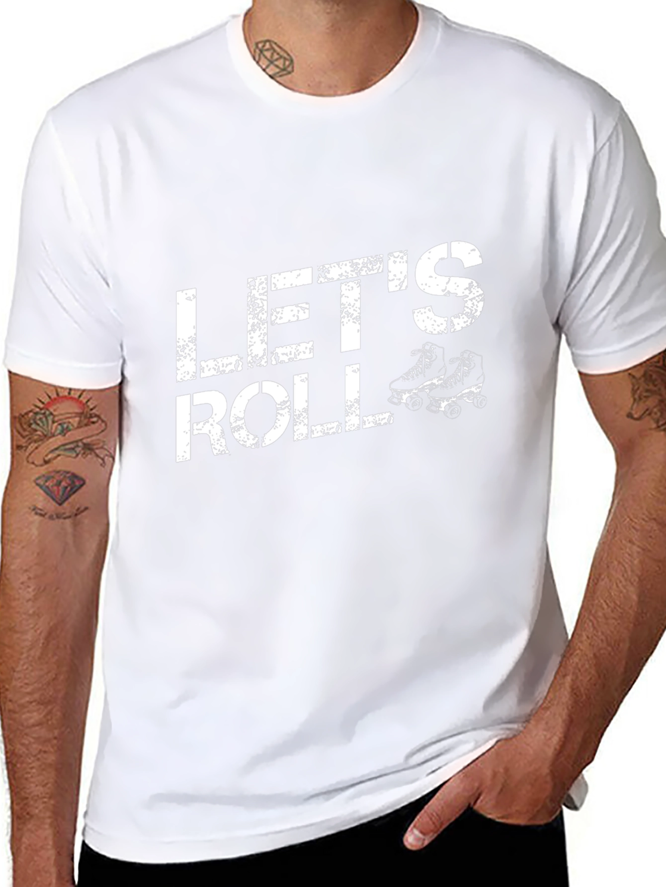 Lets Roll Black Graphic T-Shirt