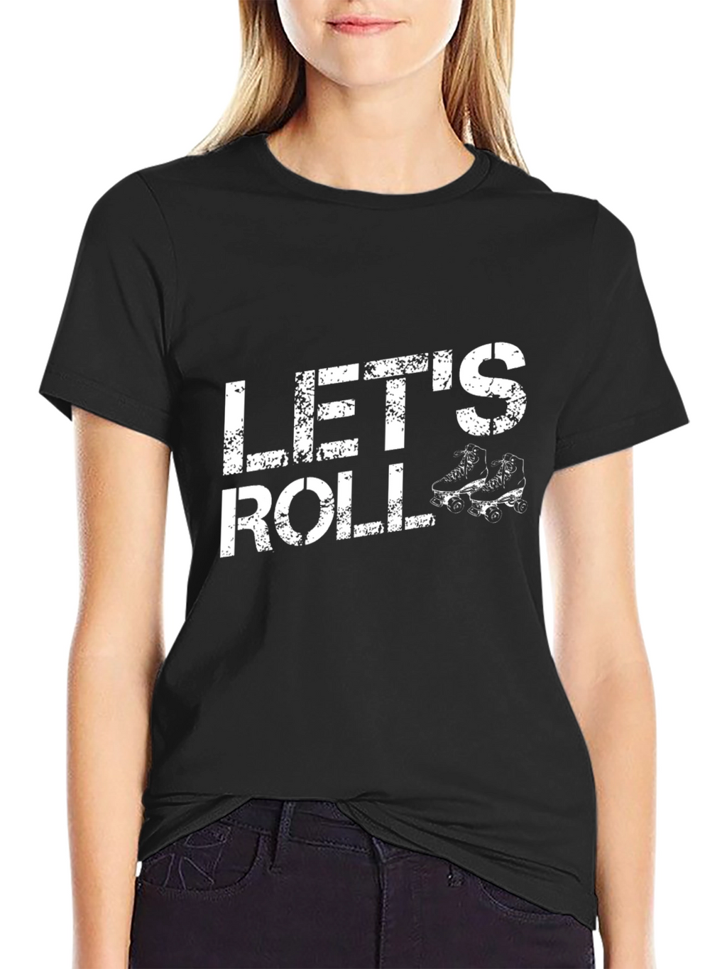 Lets Roll Black Graphic T-Shirt