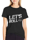 Lets Roll Black Graphic T-Shirt
