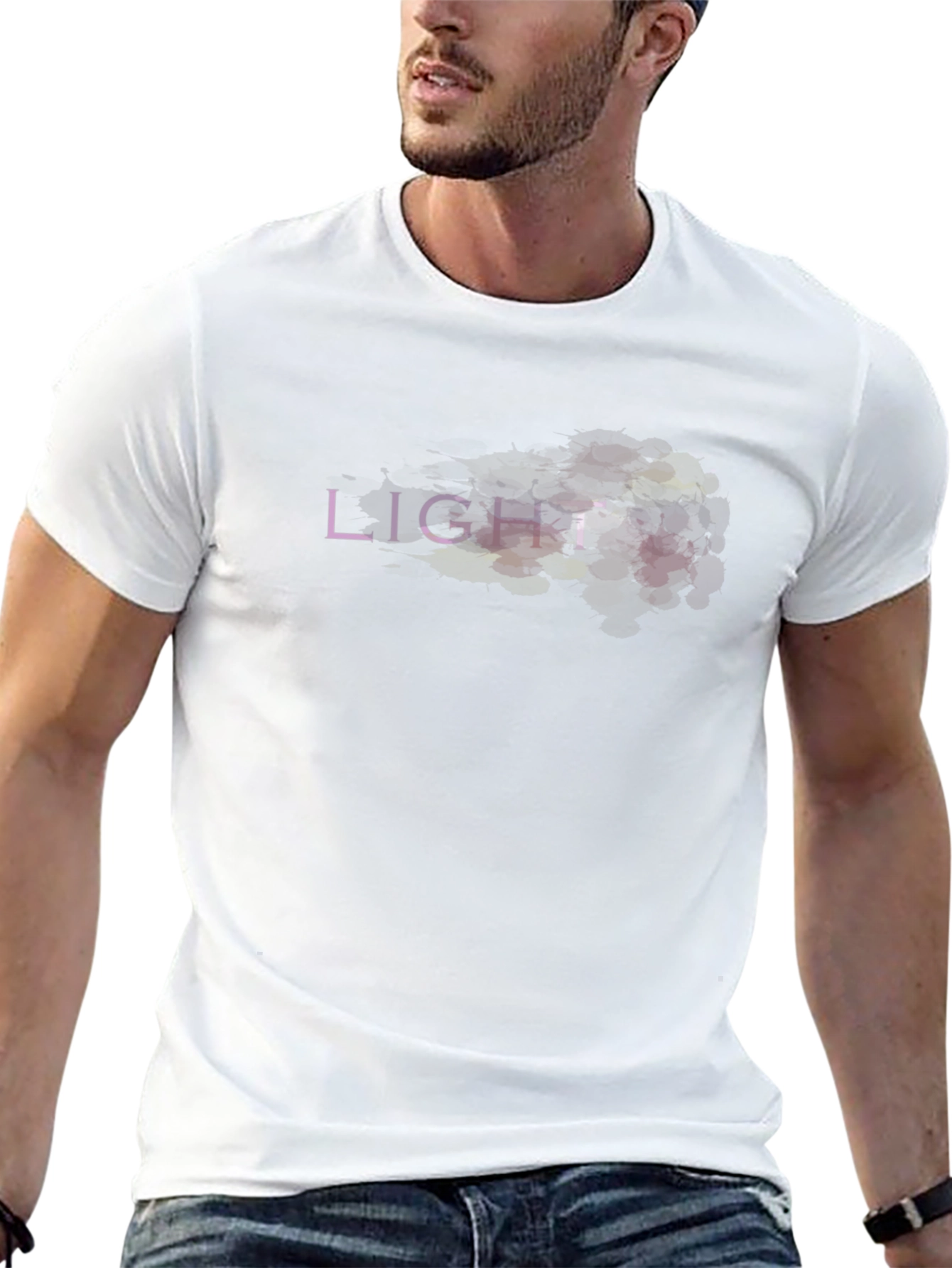 Abstract LIGHT Graphic Black T-Shirt