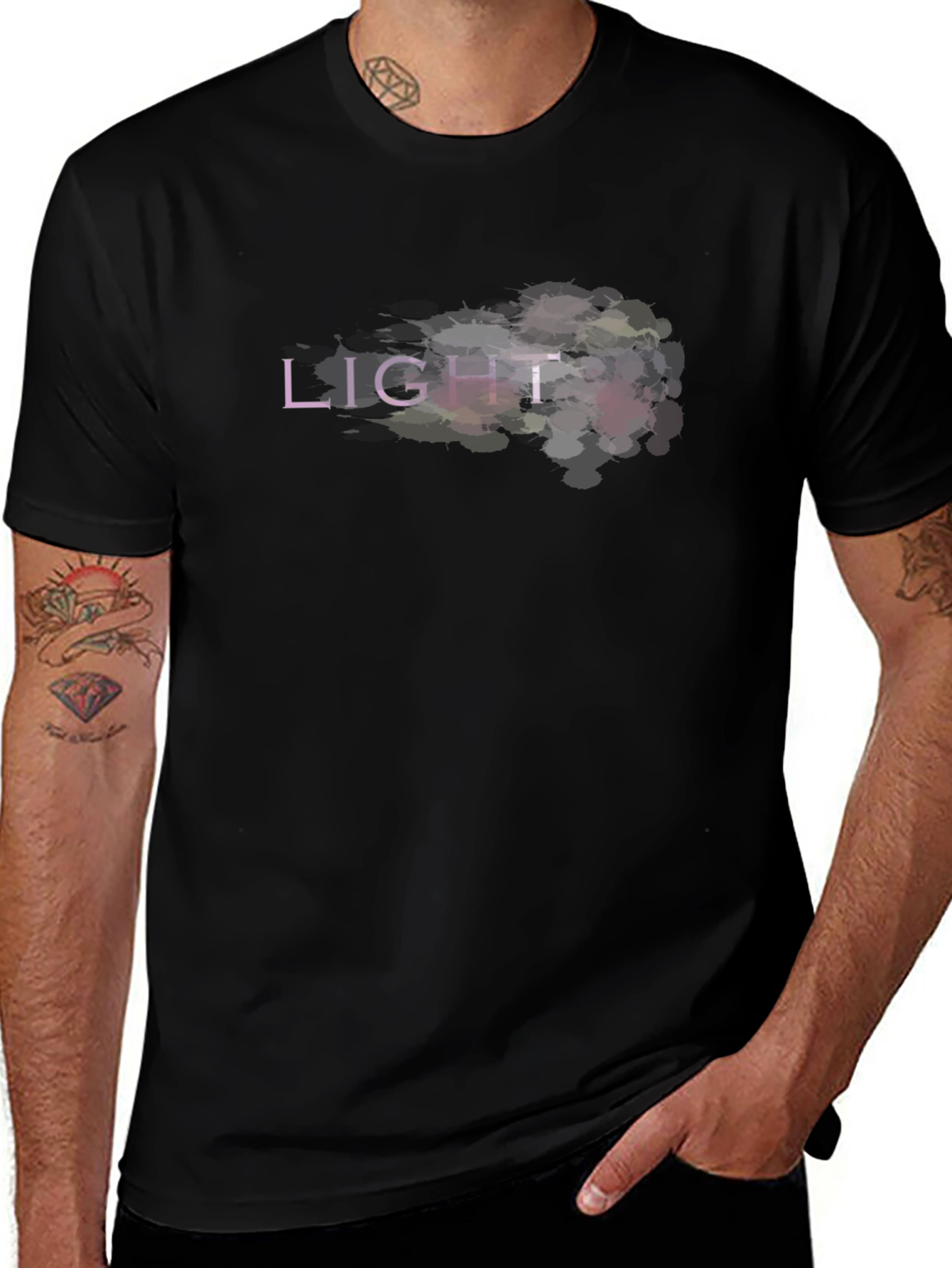 Abstract LIGHT Graphic Black T-Shirt
