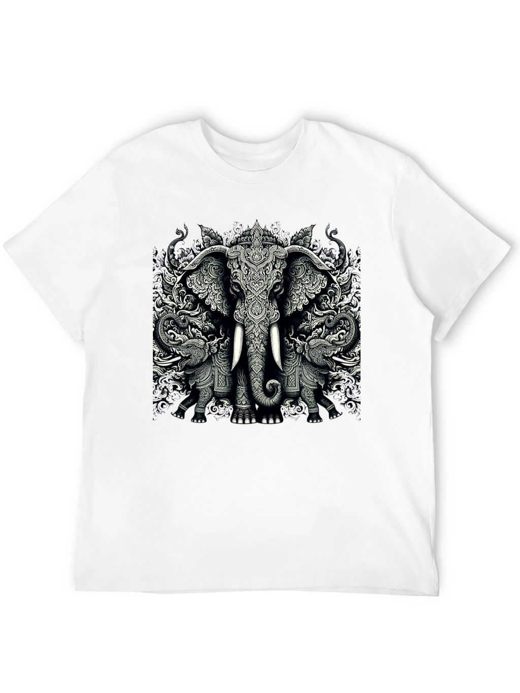 Elephant Graphic Tee - Unique Black T-Shirt