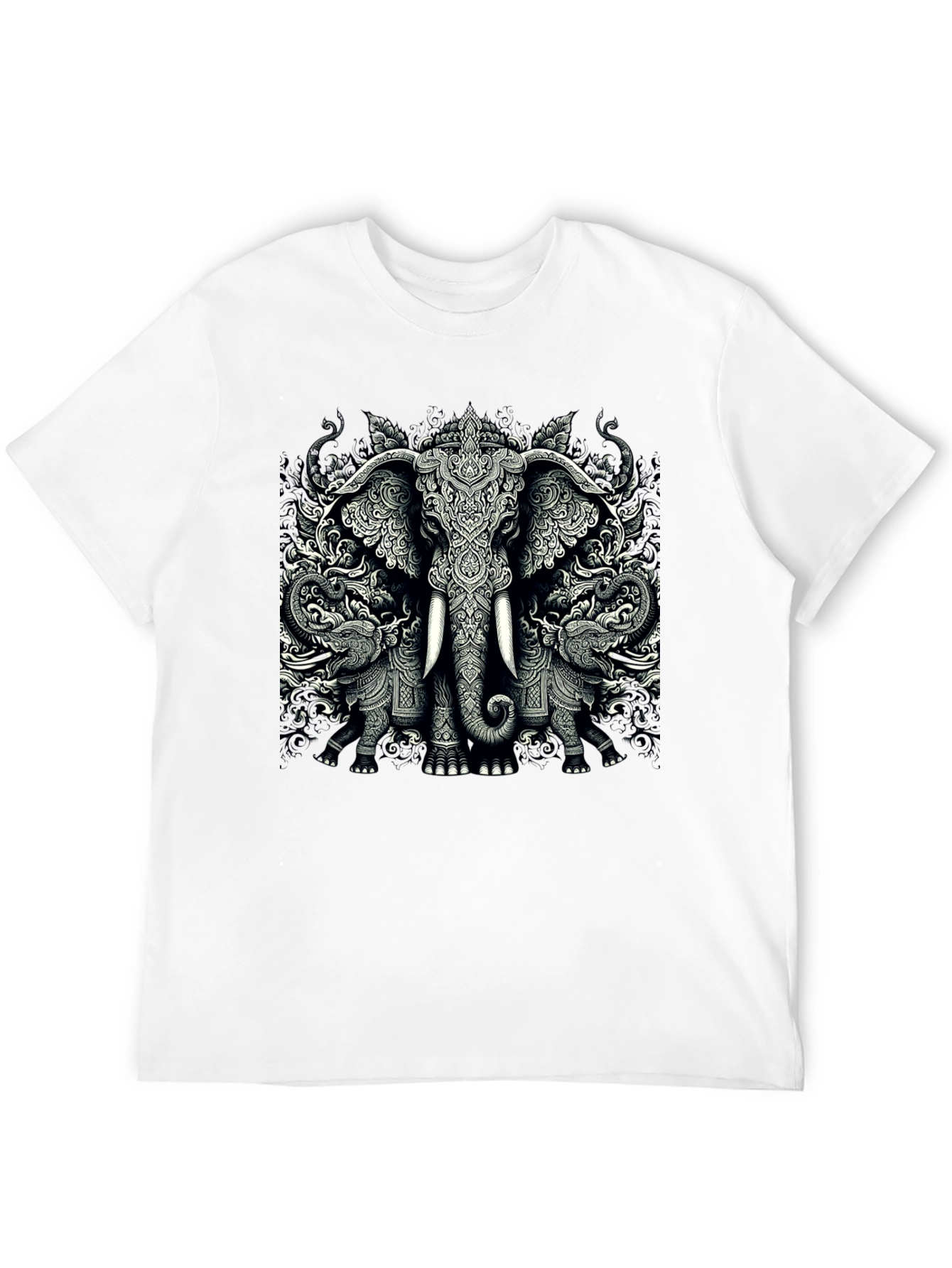 Elephant Graphic Tee - Unique Black T-Shirt
