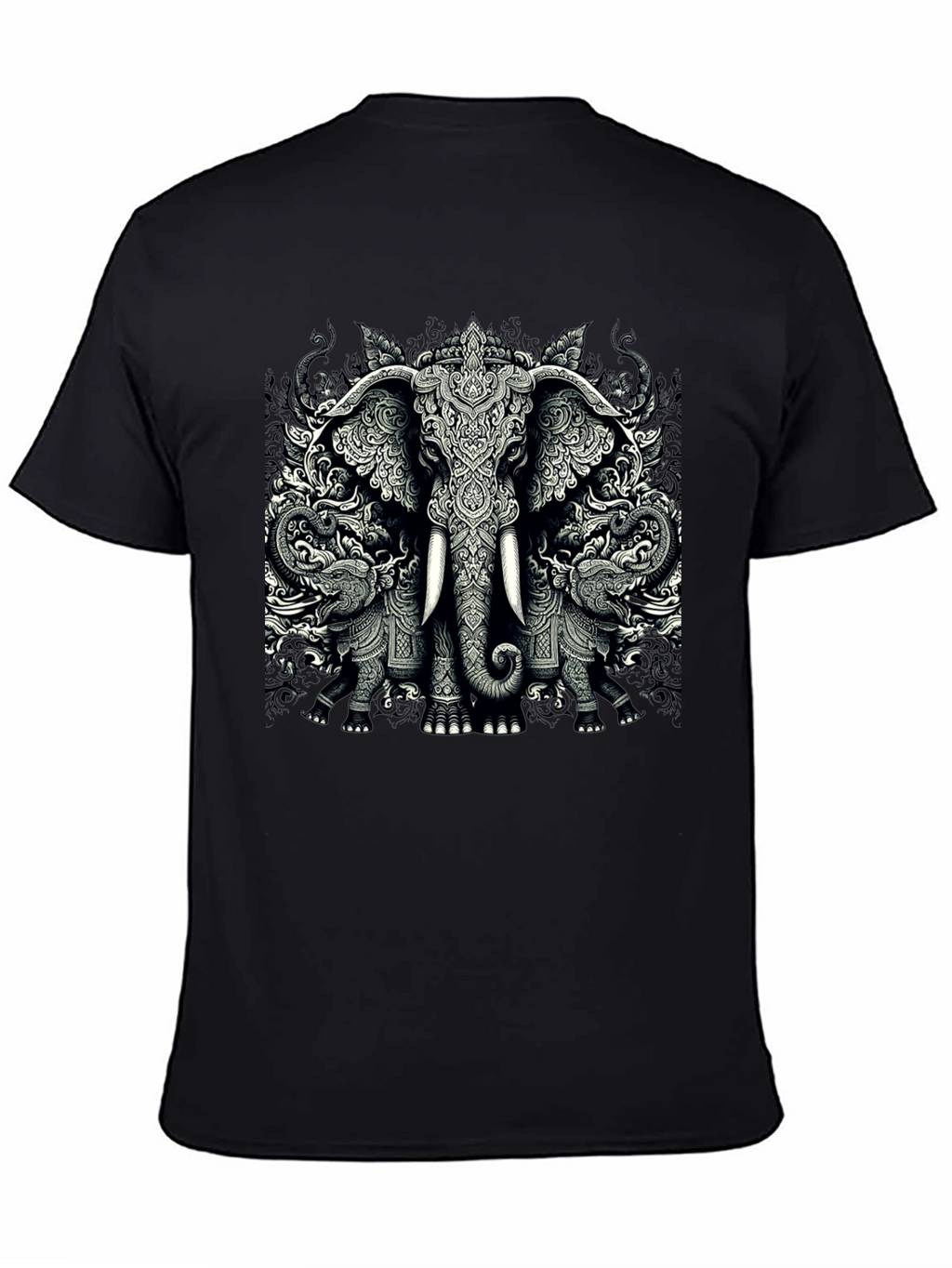 Elephant Graphic Tee - Unique Black T-Shirt