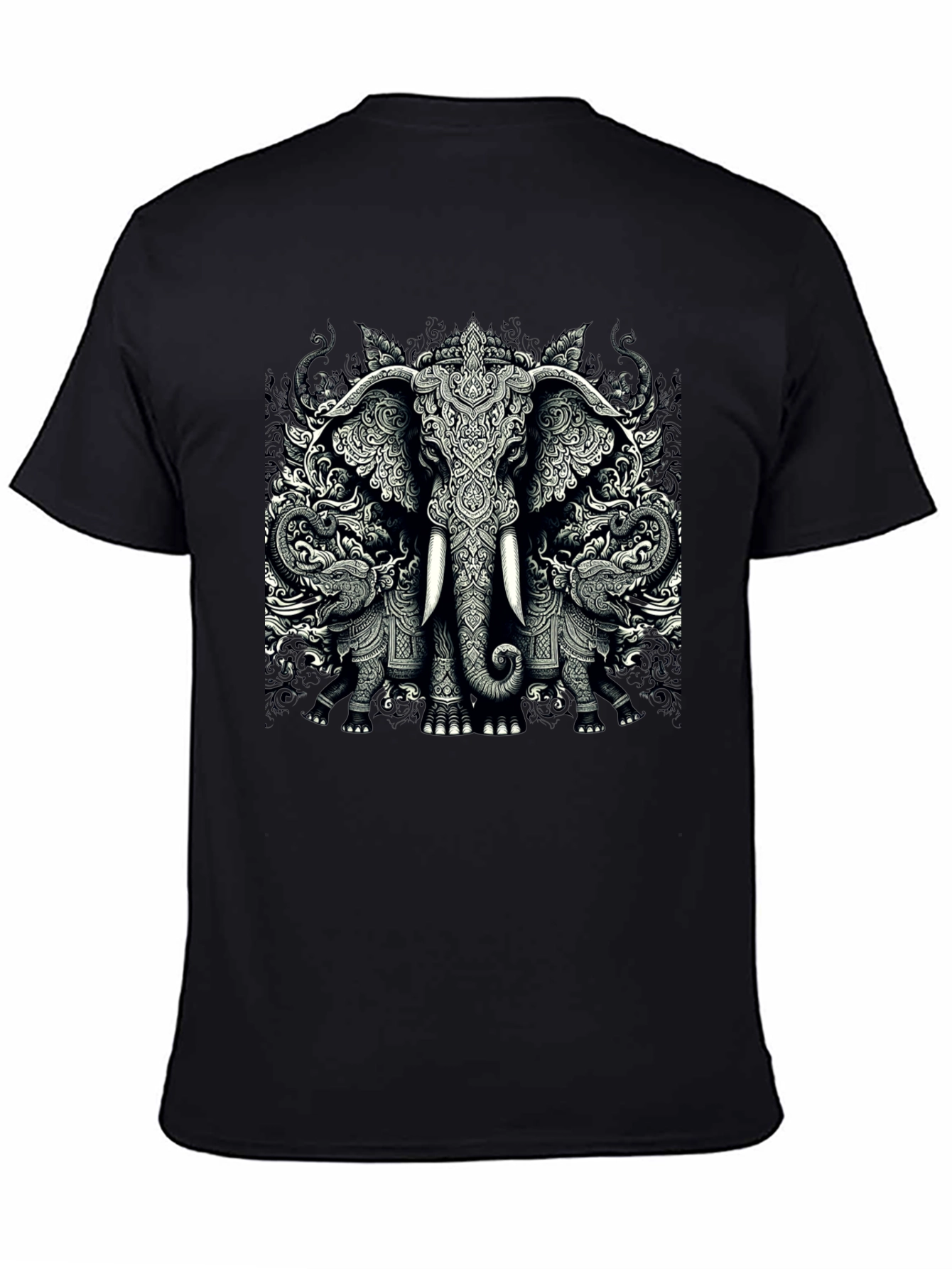Elephant Graphic Tee - Unique Black T-Shirt