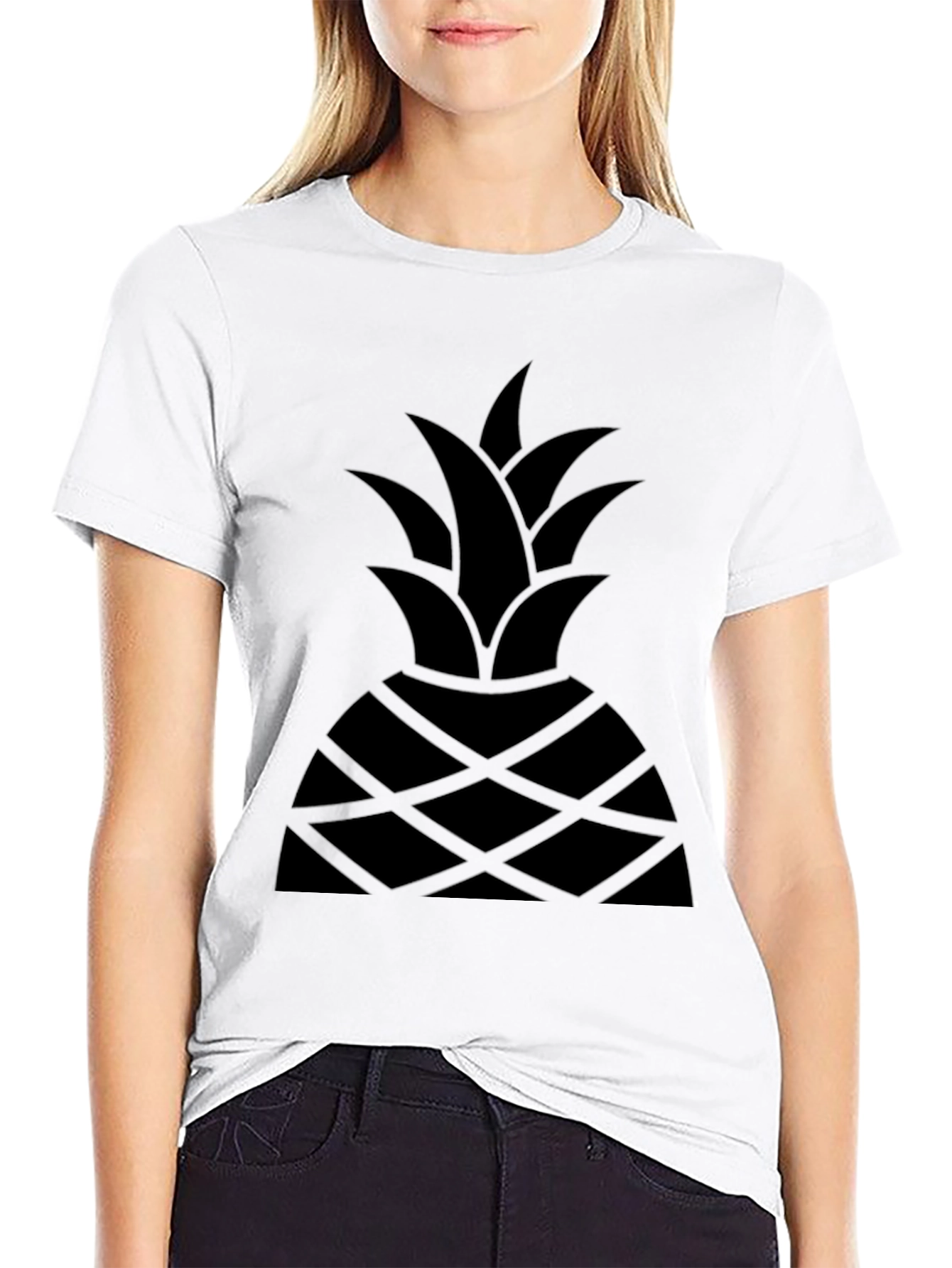 Black Pineapple Graphic T-Shirt - Modern Style