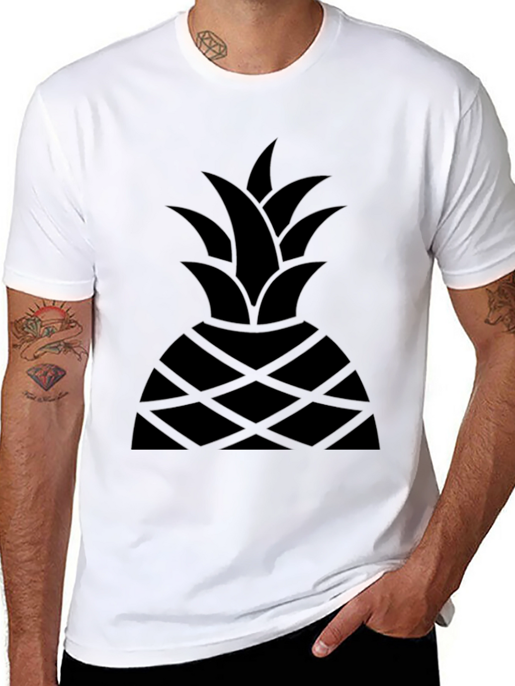 Black Pineapple Graphic T-Shirt - Modern Style