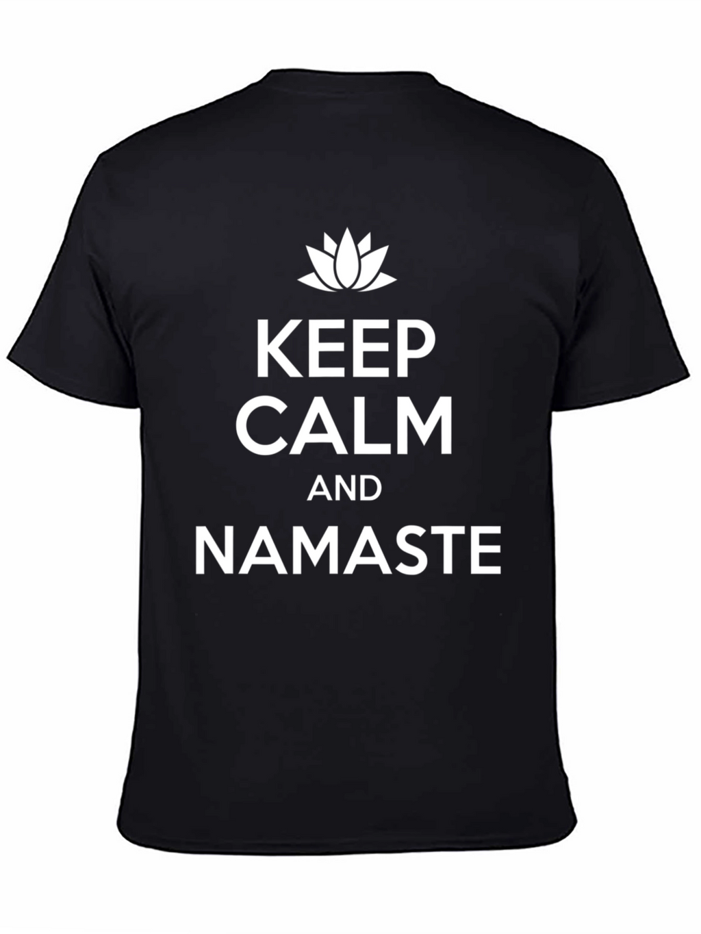 Keep Calm and Namaste Black Graphic Tee