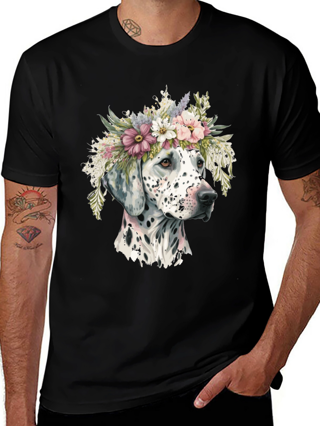 Dalmatian Dog with Flower Crown T-Shirt