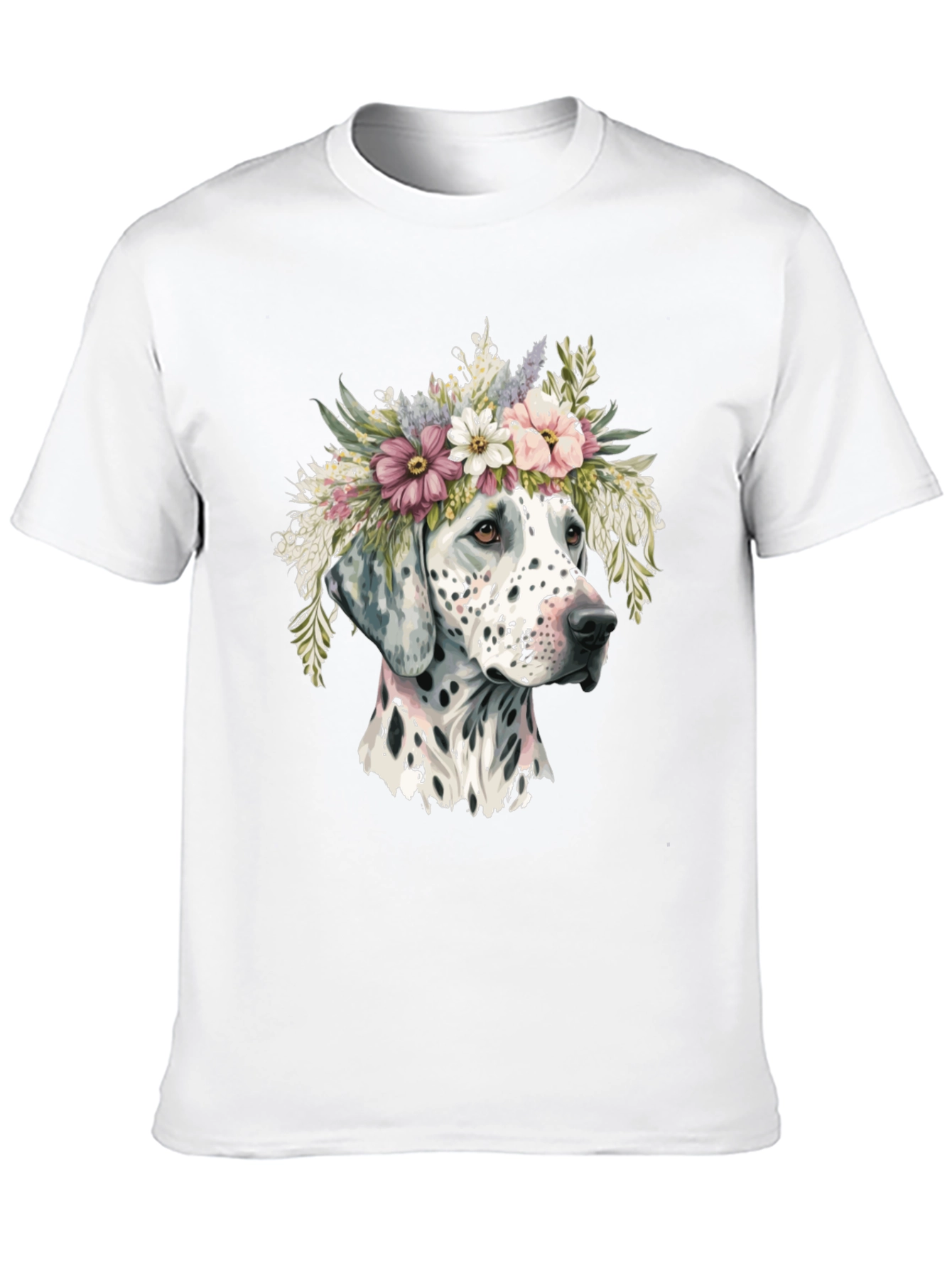 Dalmatian Dog with Flower Crown T-Shirt