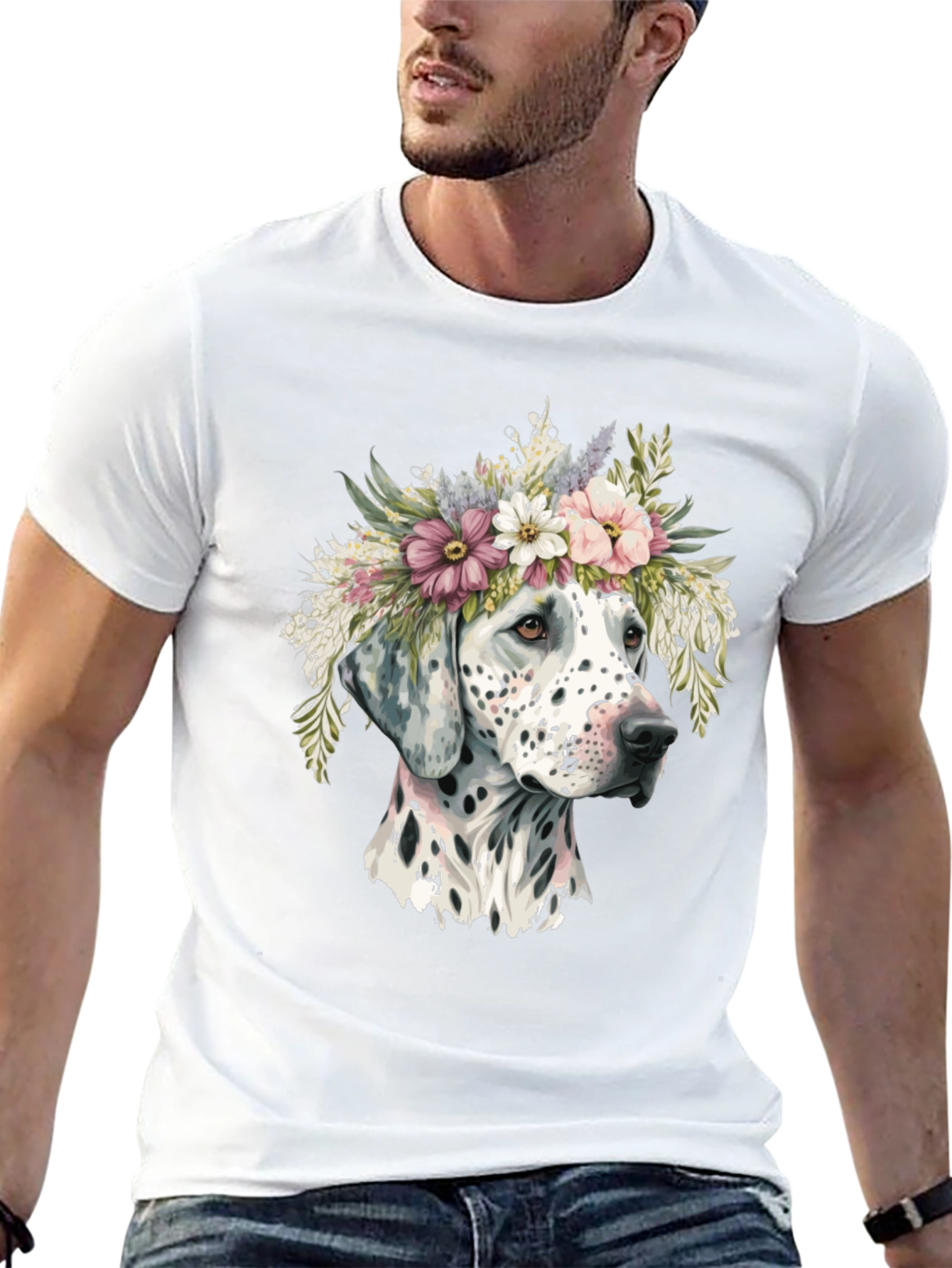 Dalmatian Dog with Flower Crown T-Shirt