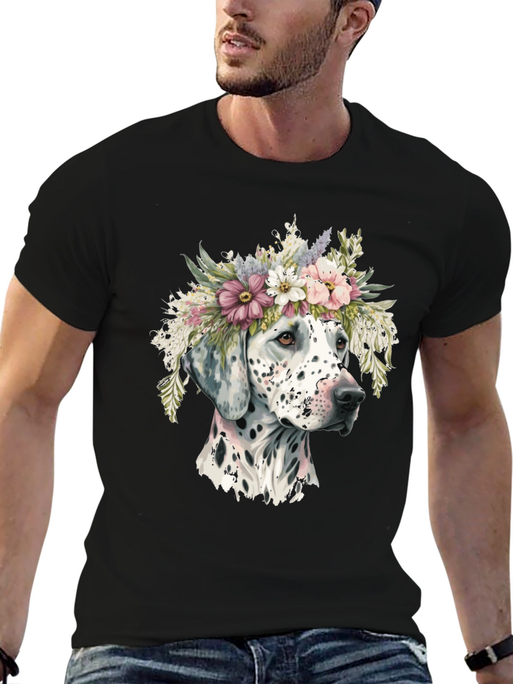 Dalmatian Dog with Flower Crown T-Shirt