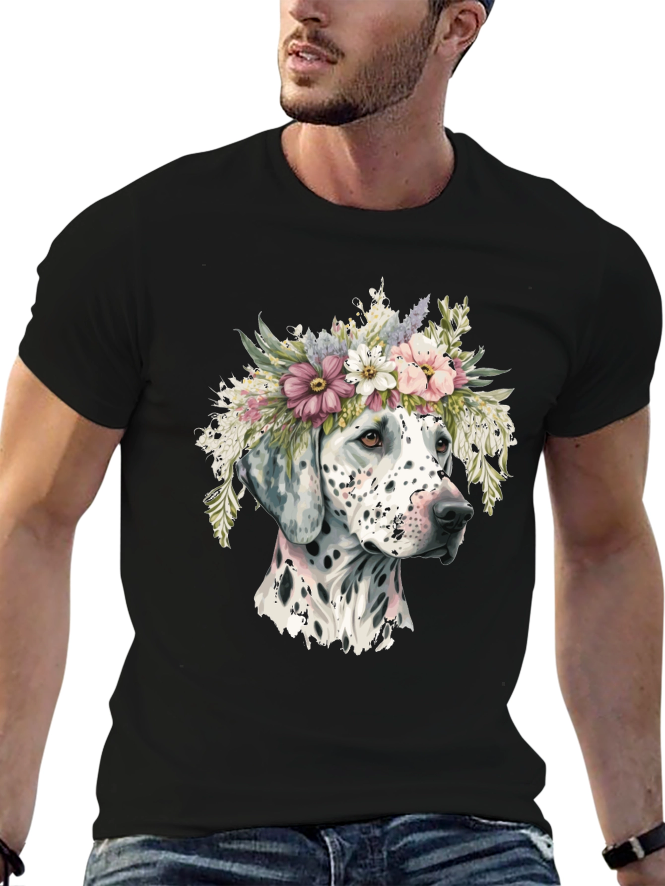 Dalmatian Dog with Flower Crown T-Shirt