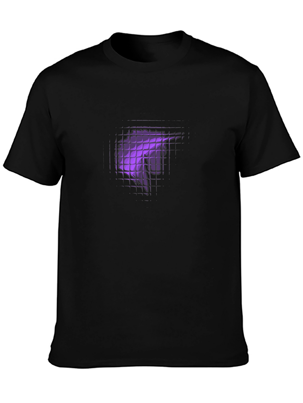 Mens Black T-Shirt with Abstract Purple Graphic
