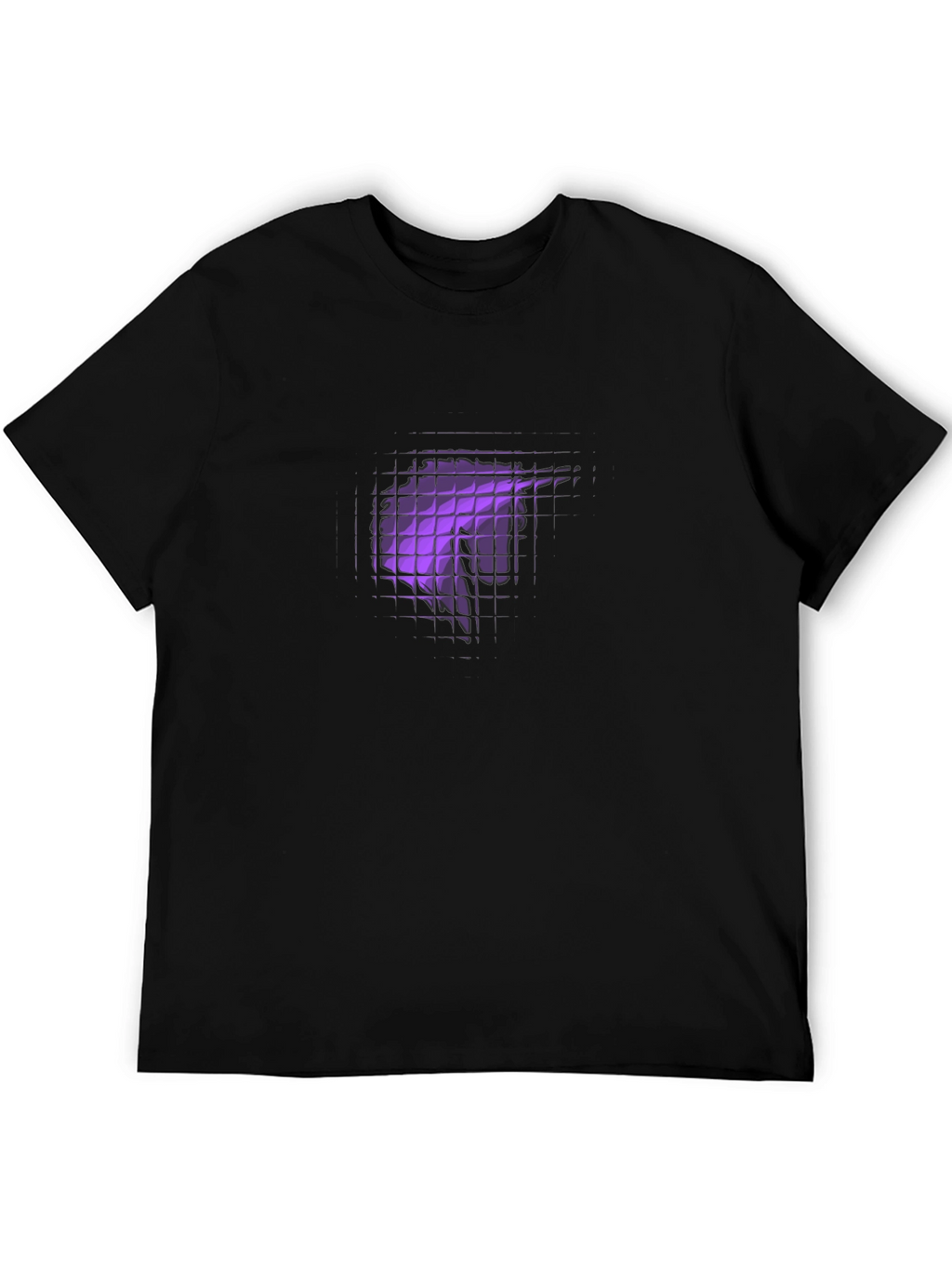 Mens Black T-Shirt with Abstract Purple Graphic