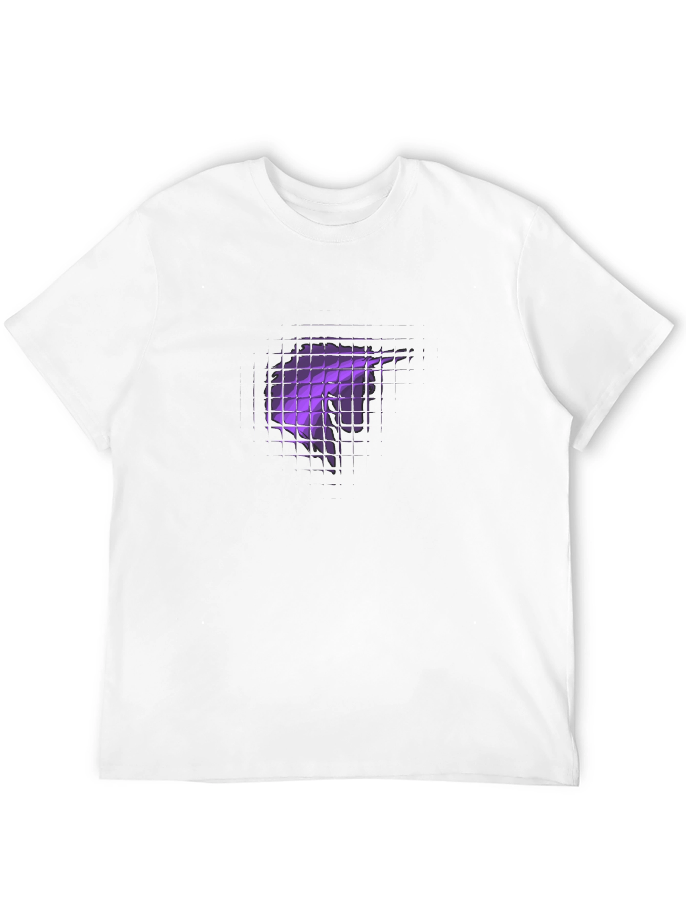 Mens Black T-Shirt with Abstract Purple Graphic