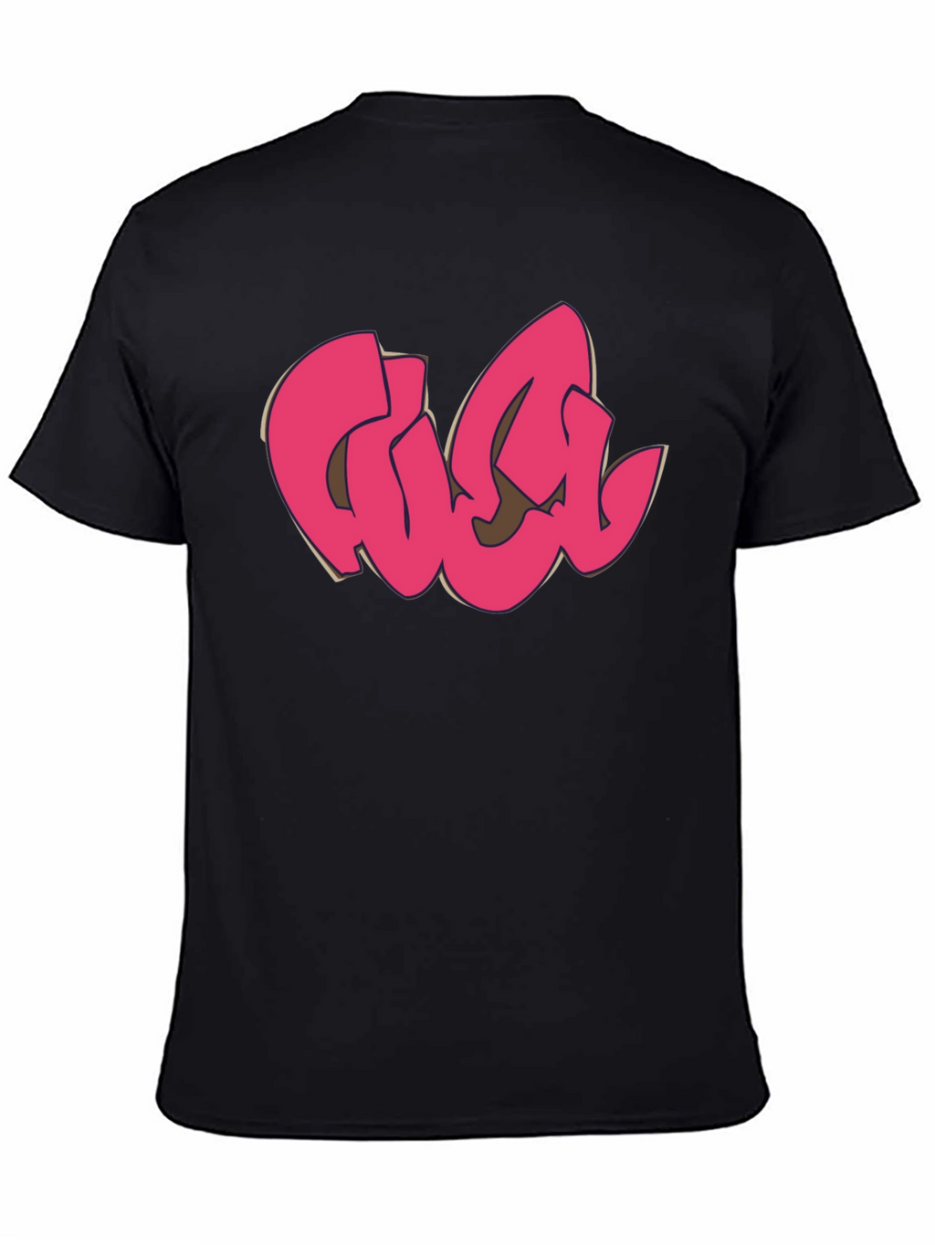 Graffiti Style Tee - Black Casual T-Shirt
