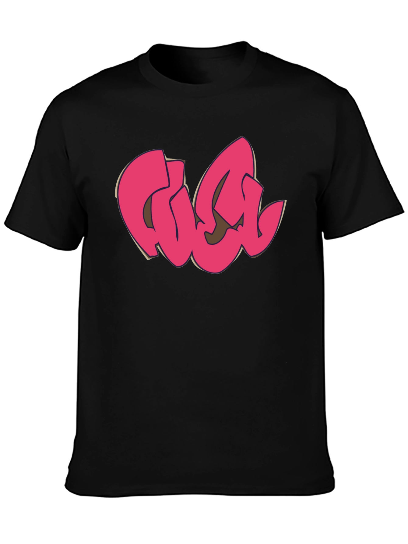 Graffiti Style Tee - Black Casual T-Shirt