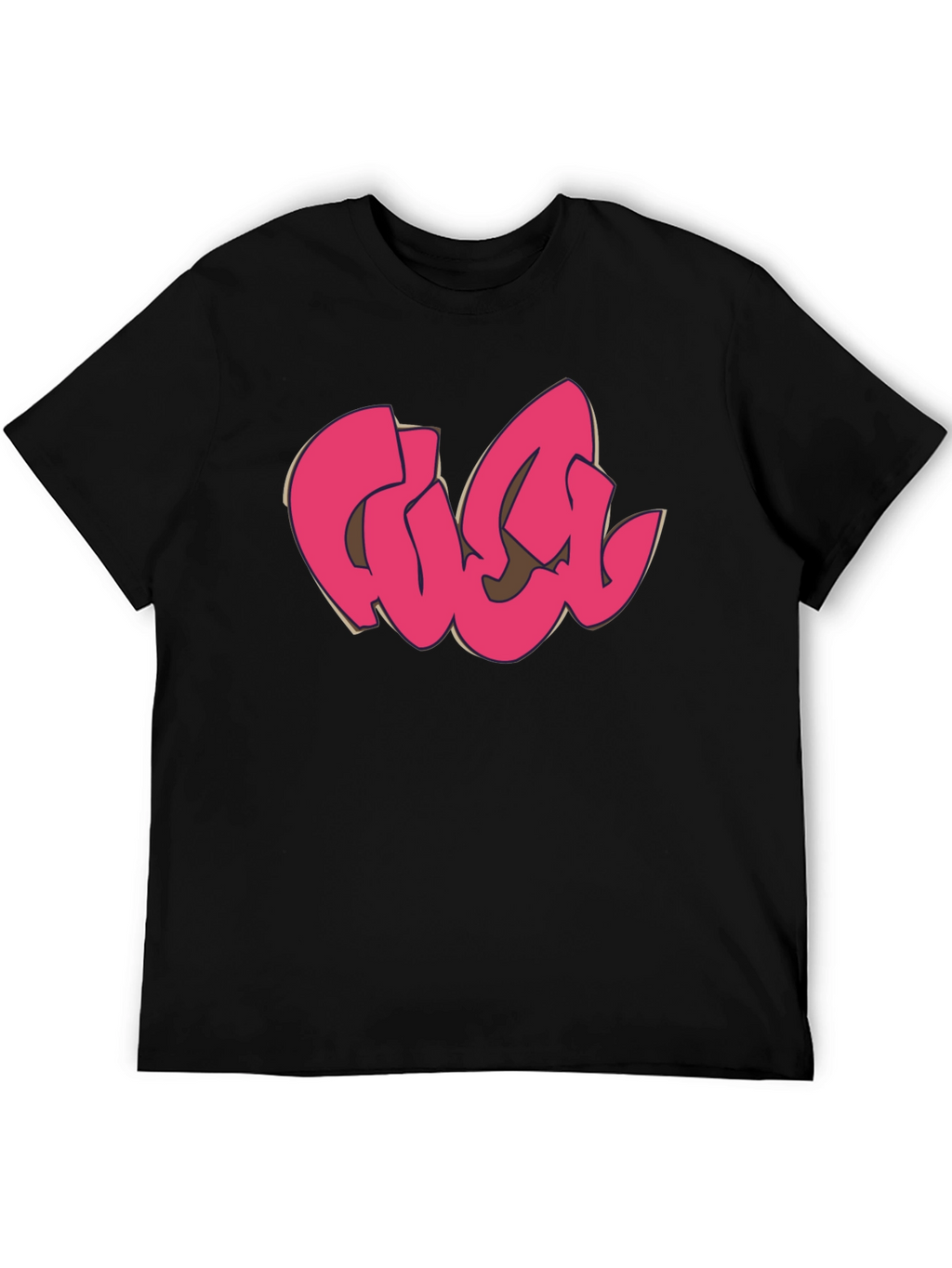 Graffiti Style Tee - Black Casual T-Shirt