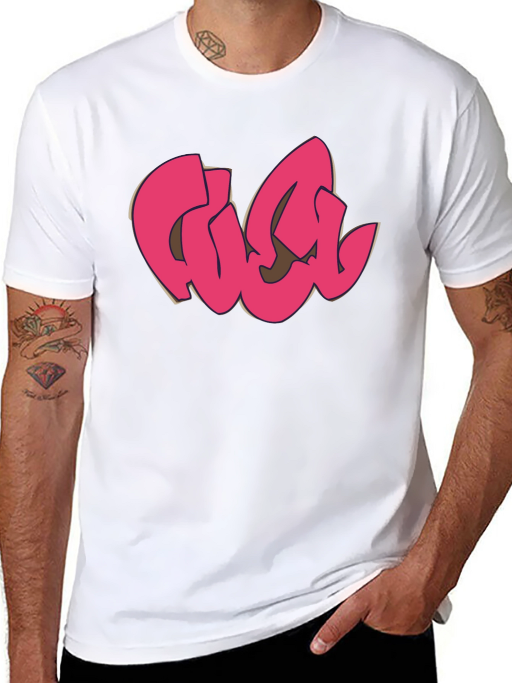 Graffiti Style Tee - Black Casual T-Shirt