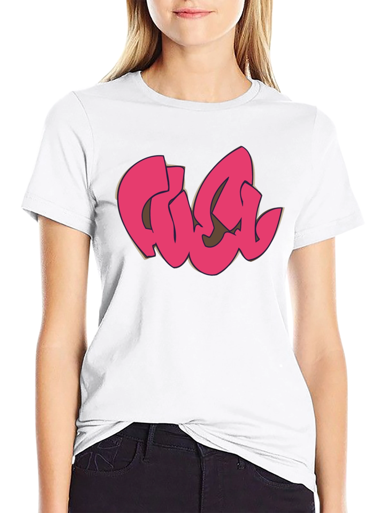 Graffiti Style Tee - Black Casual T-Shirt