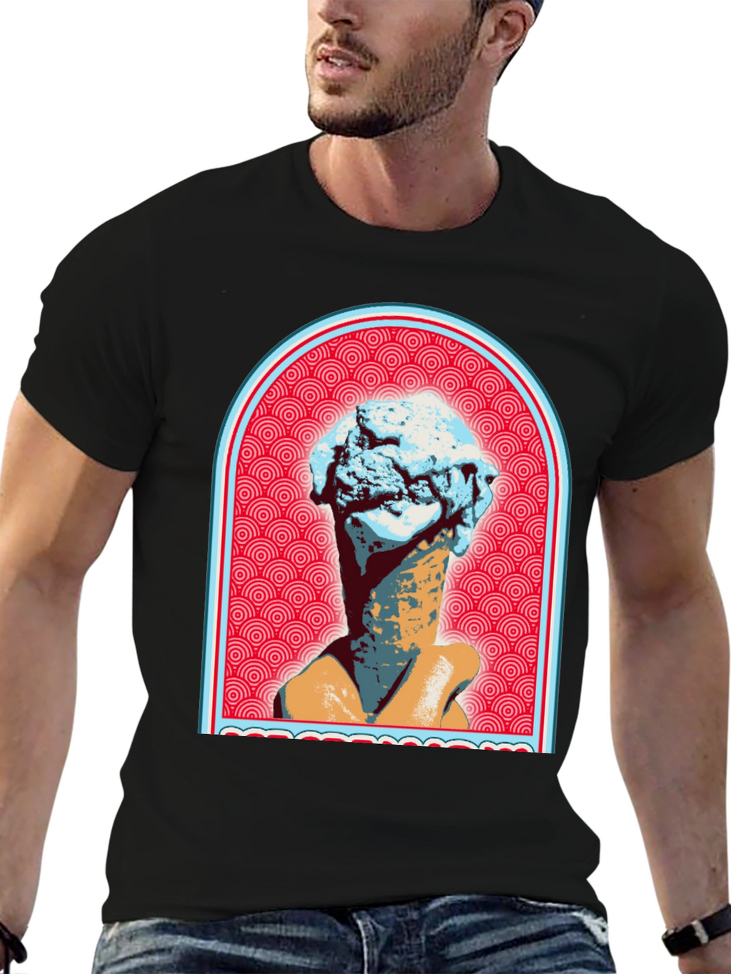 Ice Cream Cone Head T-Shirt - Unique Graphic Tee