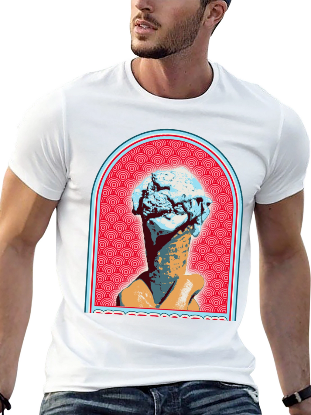 Ice Cream Cone Head T-Shirt - Unique Graphic Tee